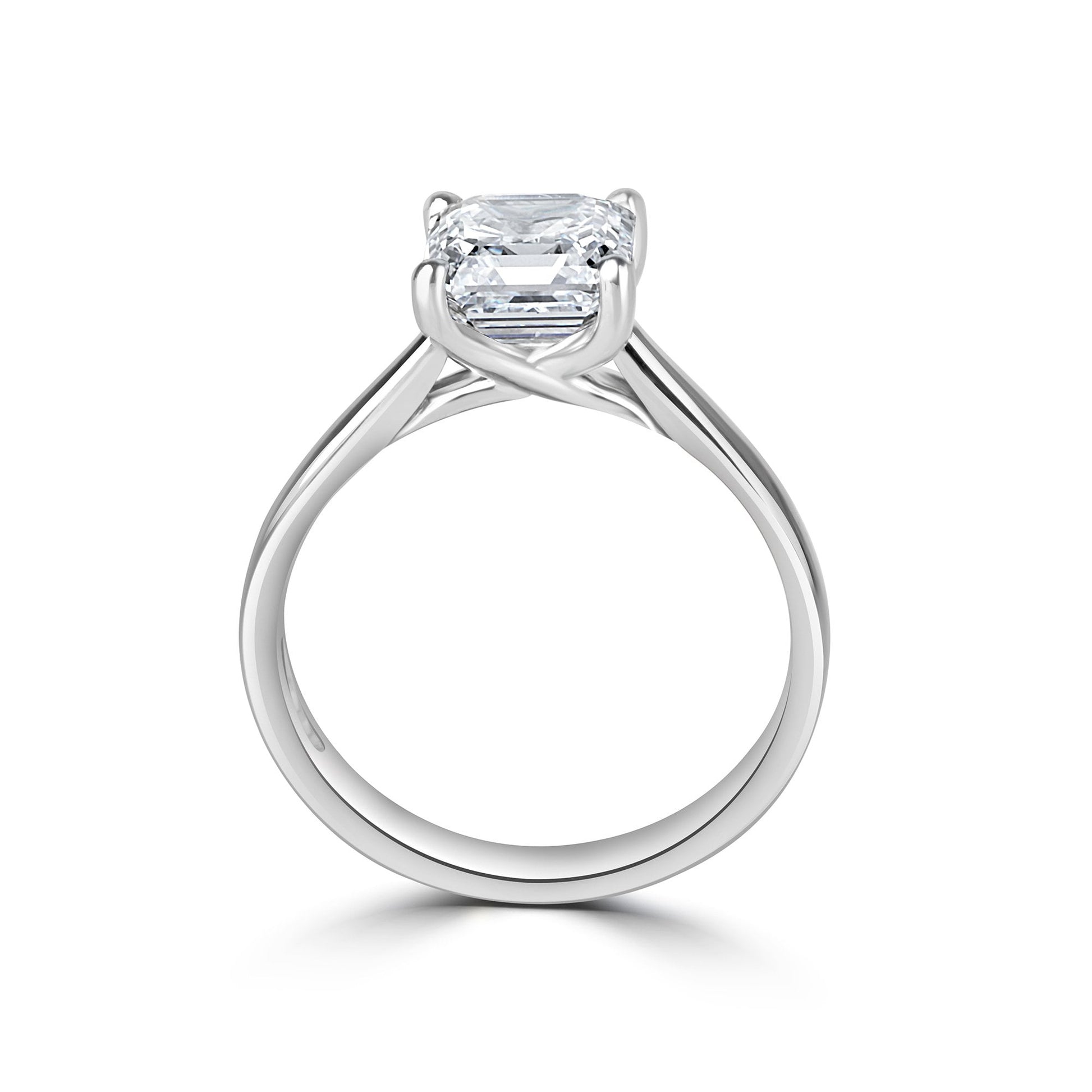 Platinum 2.02ct Asscher Cut Lab Grown Diamond Engagement Ring