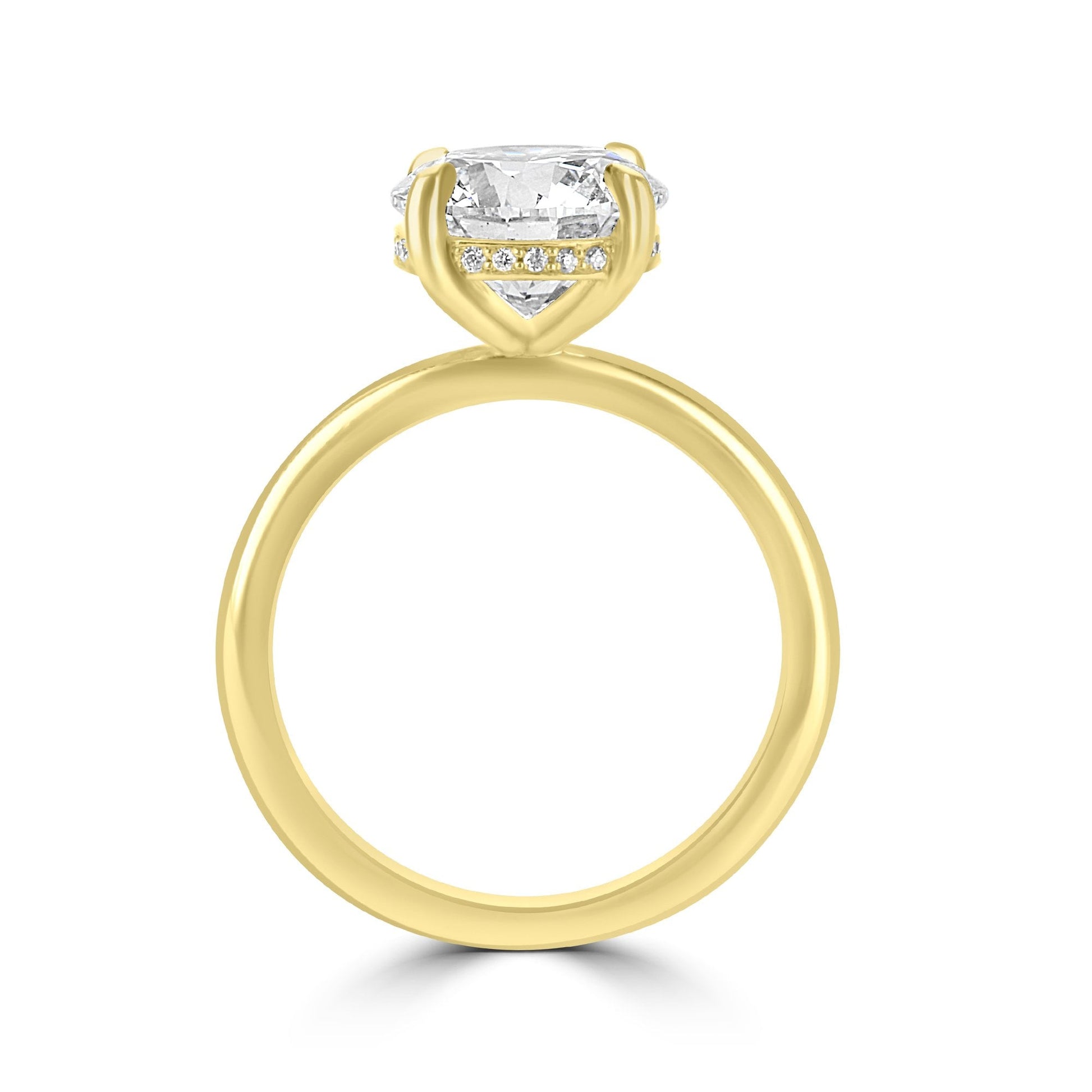 18ct Yellow Gold 3.04ct Round Lab Grown Diamond Hidden Halo 'Isabella' Ring