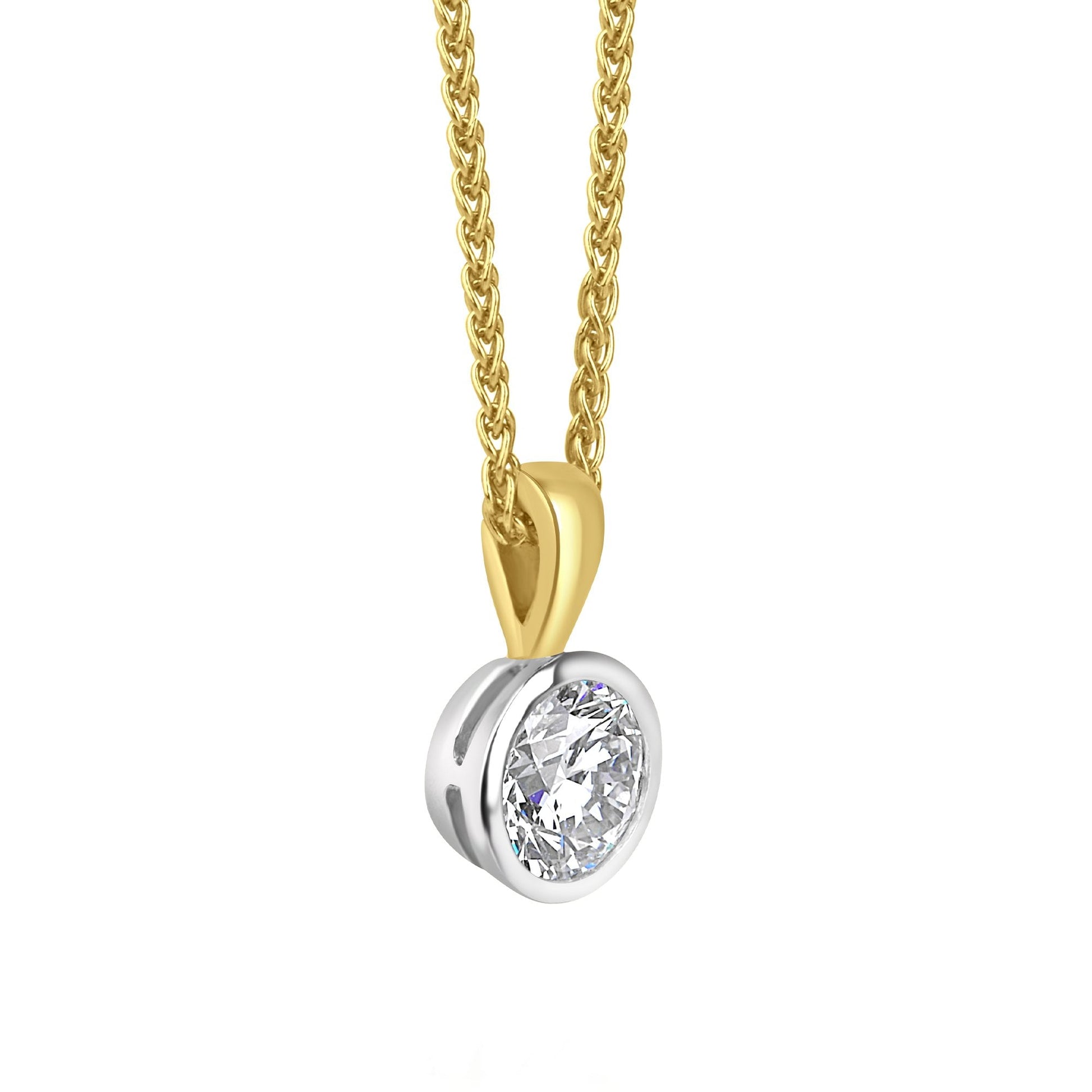 18ct Yellow Gold 1.03ct Round Brilliant Lab Grown Diamond Necklace