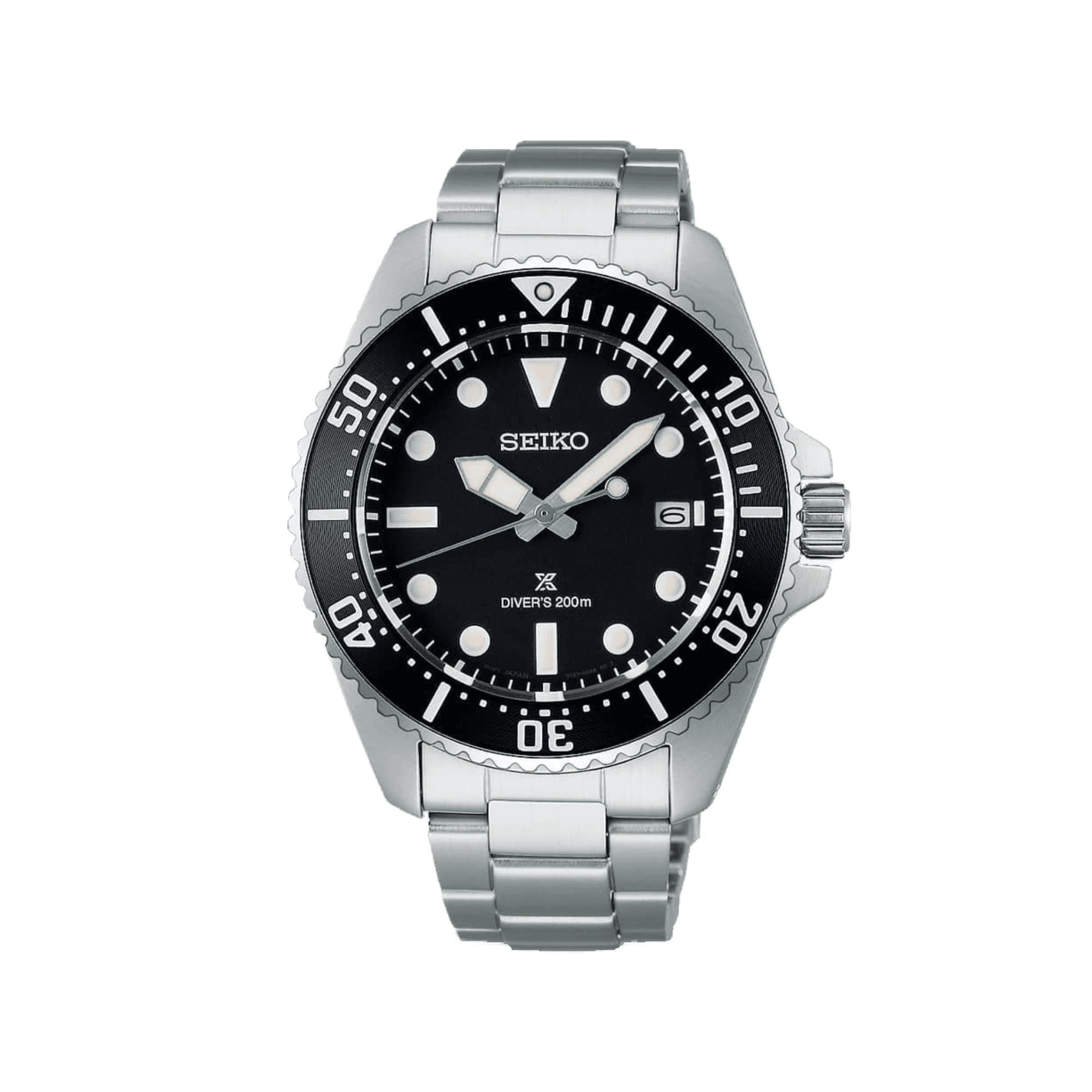 Seiko Prospex Solar Pure Black Diver 200m Stainless Steel Watch