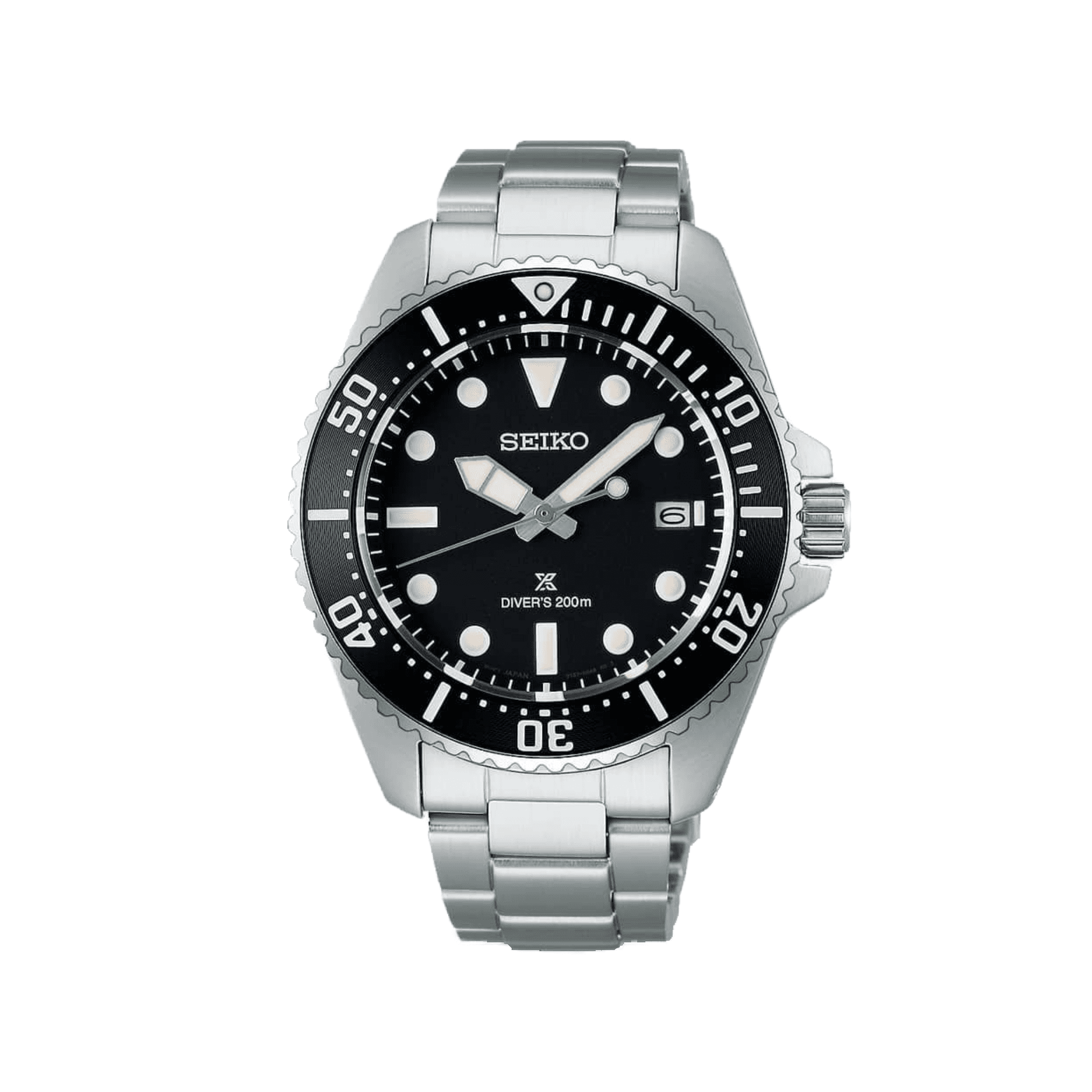 Seiko Prospex Solar Pure Black Diver 200m Stainless Steel Watch