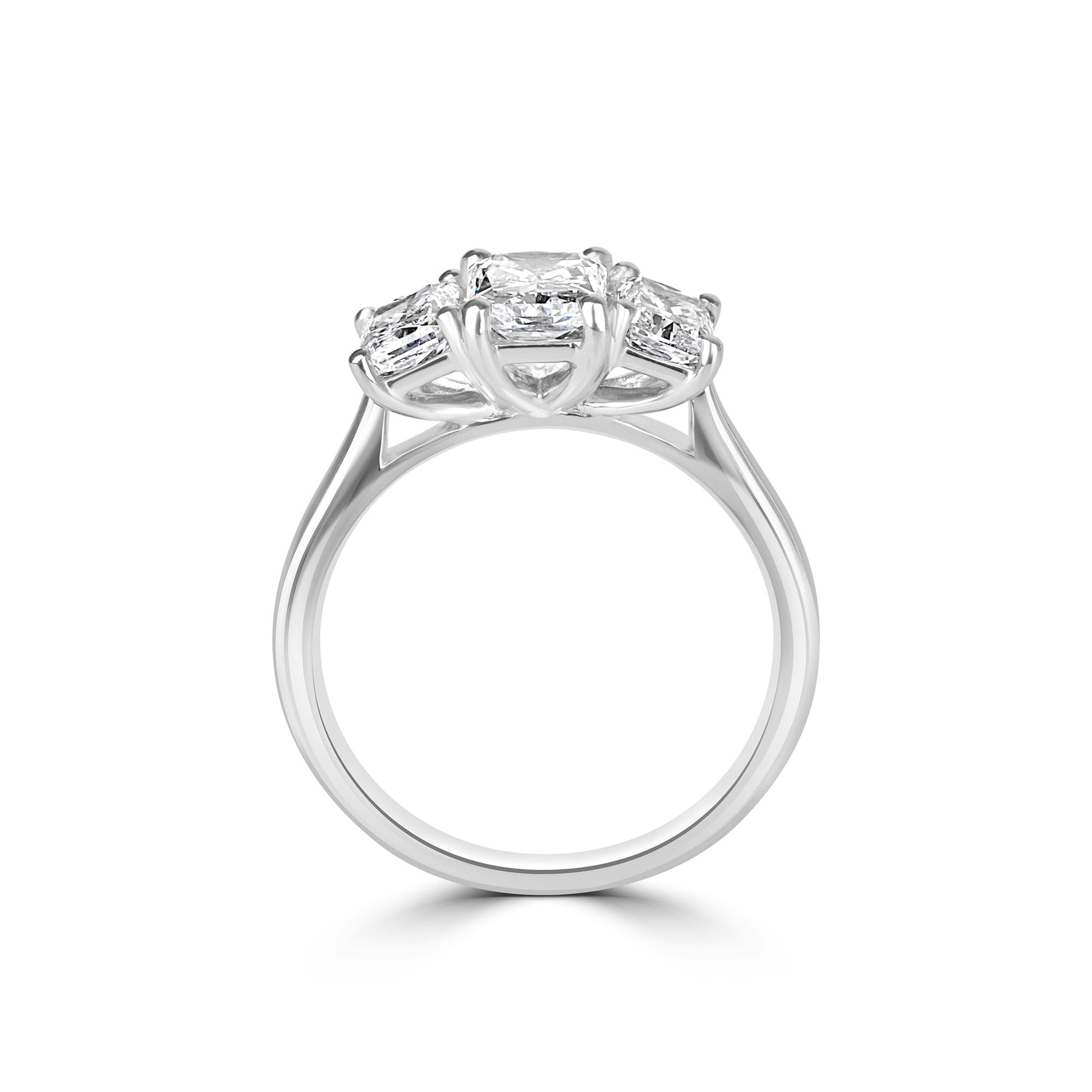 2.00ct Radiant Cut Lab Grown Diamond Three Stone Ring