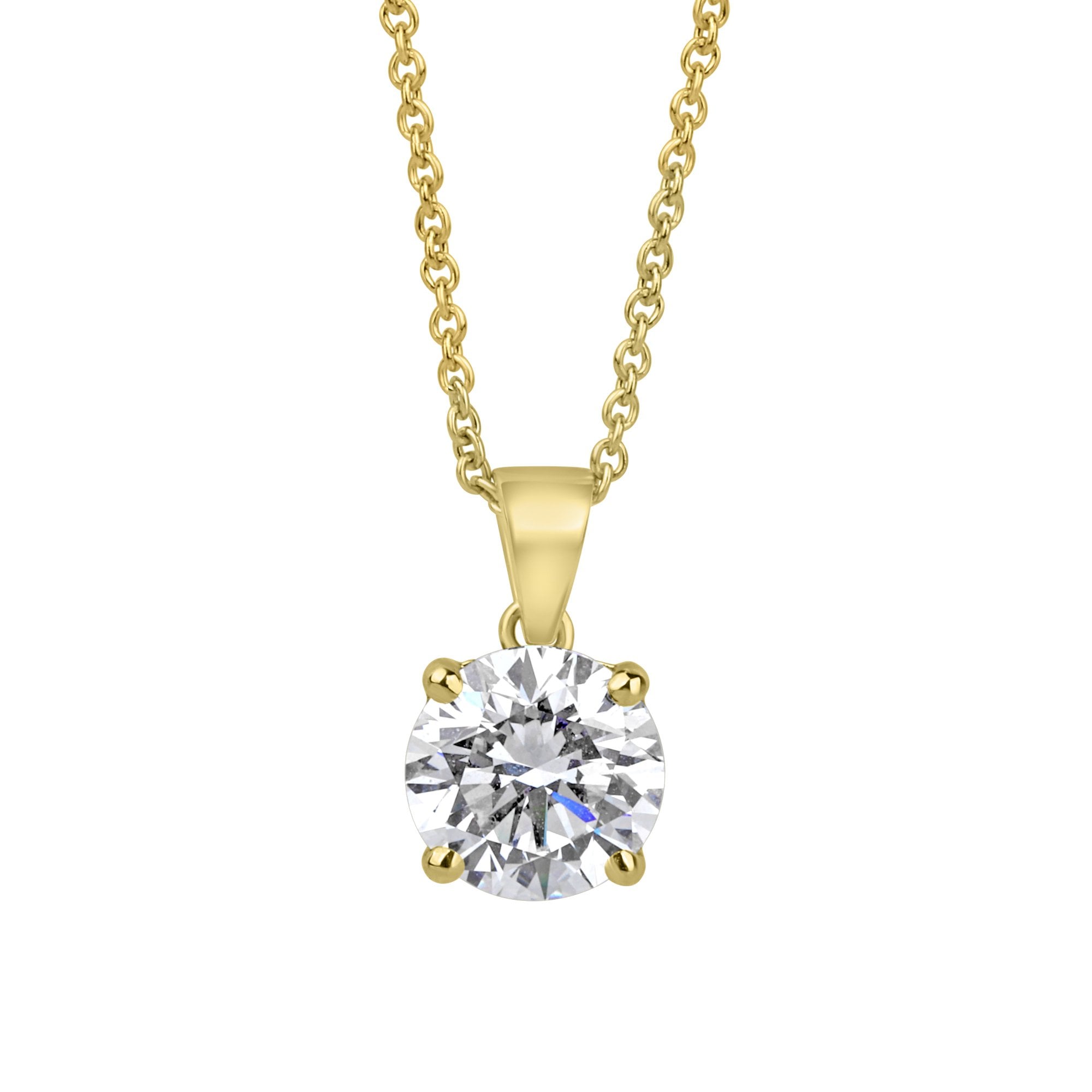 18ct Yellow Gold 2ct Round Brilliant Cut Lab Grown Diamond 'Elizabeth' Necklace