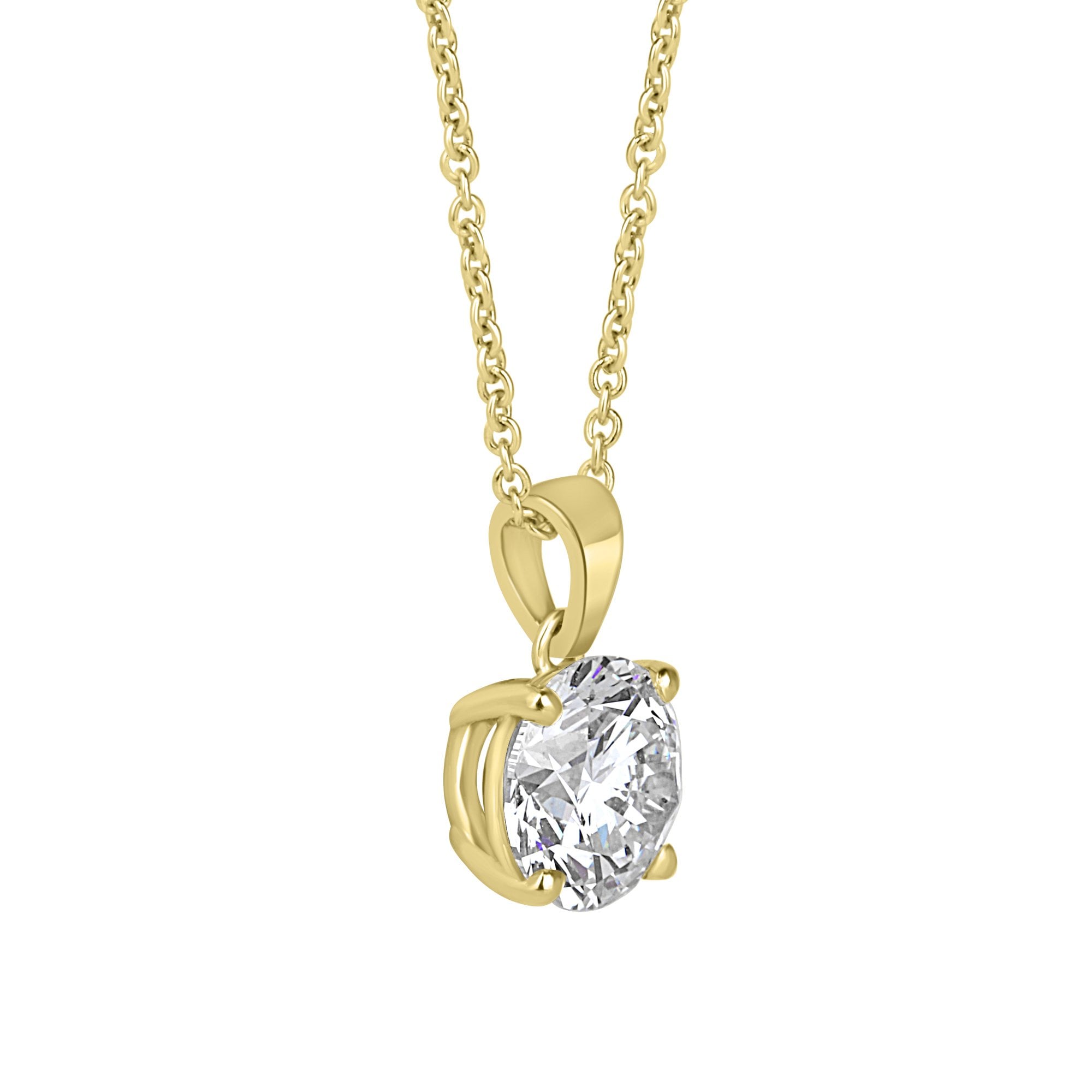 18ct Yellow Gold 2ct Round Brilliant Cut Lab Grown Diamond 'Elizabeth' Necklace