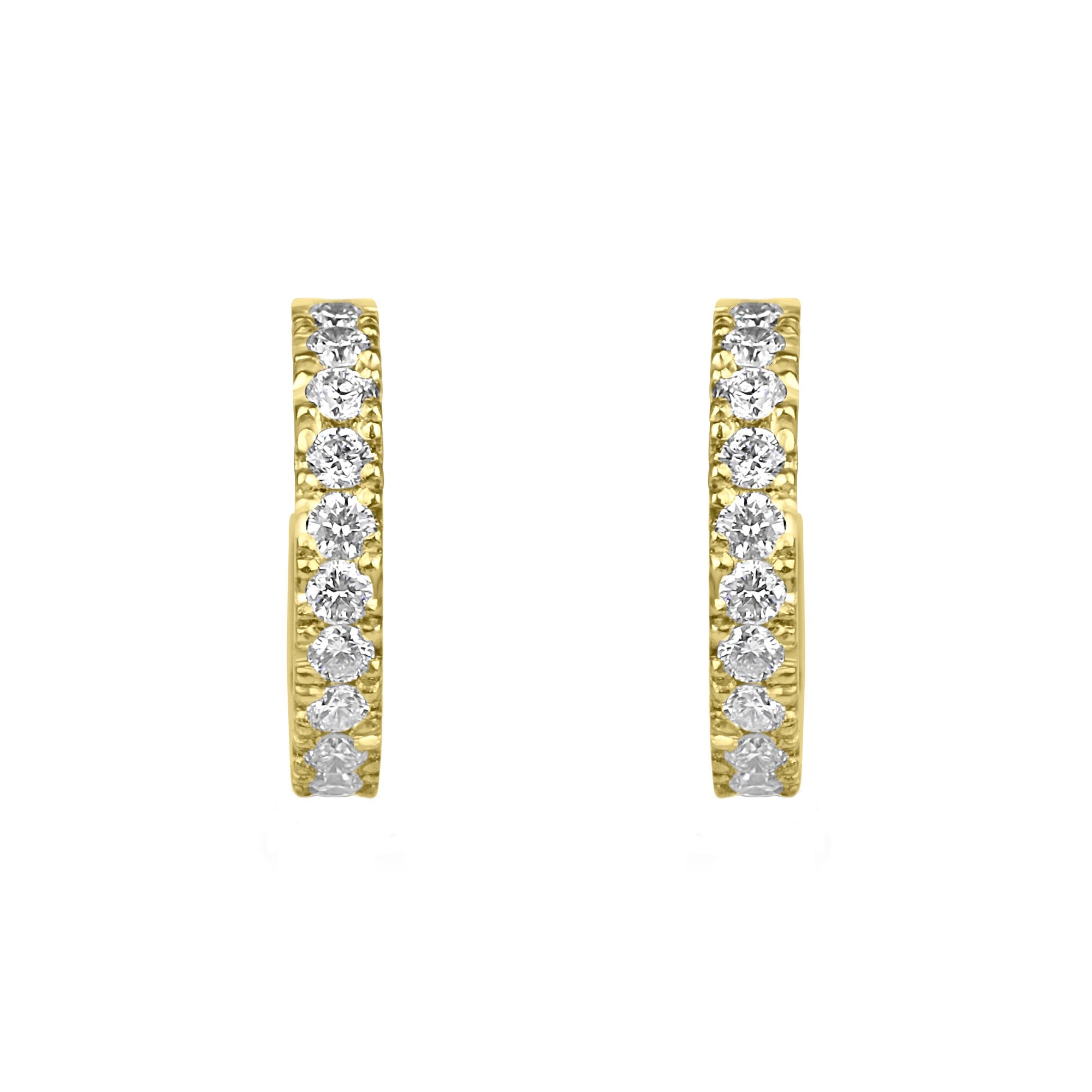 18ct Yellow Gold 0.45ct Round Brilliant Lab Grown Diamond Huggie Hoop Earrings