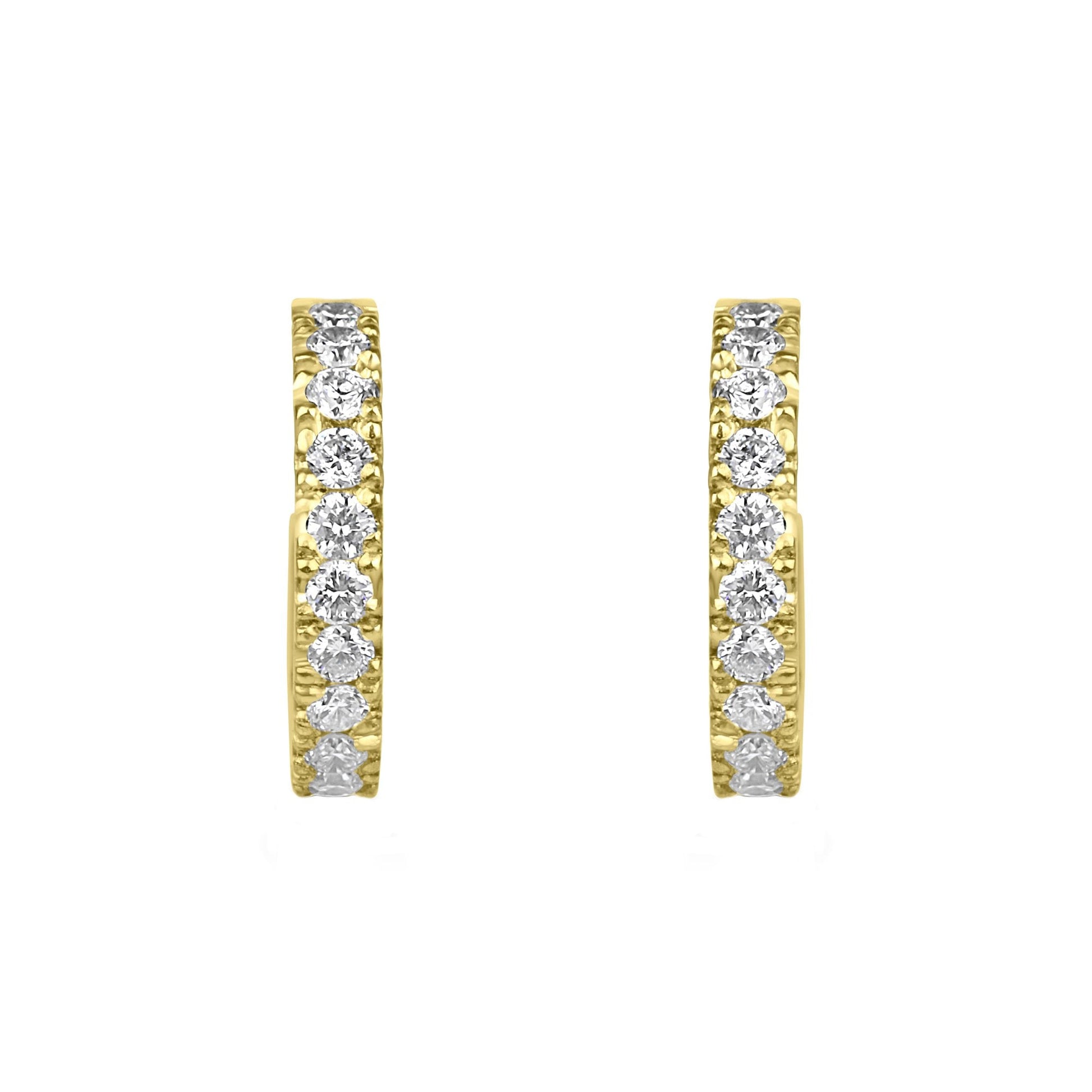 18ct Yellow Gold 0.45ct Round Brilliant Lab Grown Diamond Huggie Hoop Earrings