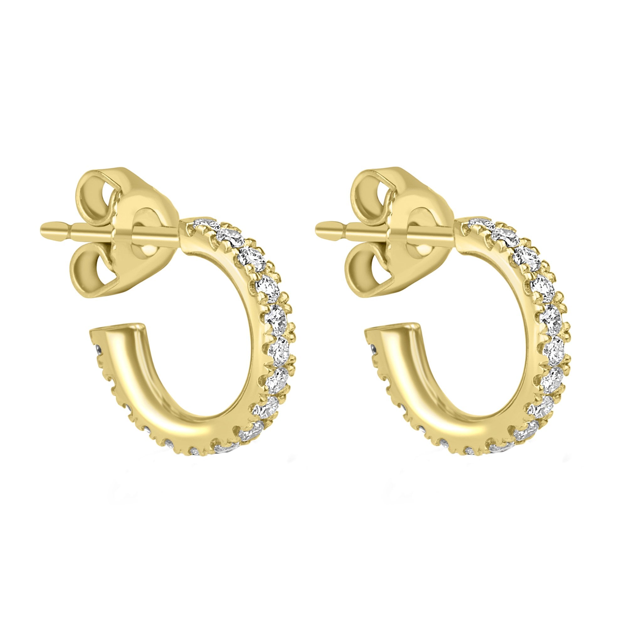 18ct Yellow Gold 0.45ct Round Brilliant Lab Grown Diamond Huggie Hoop Earrings