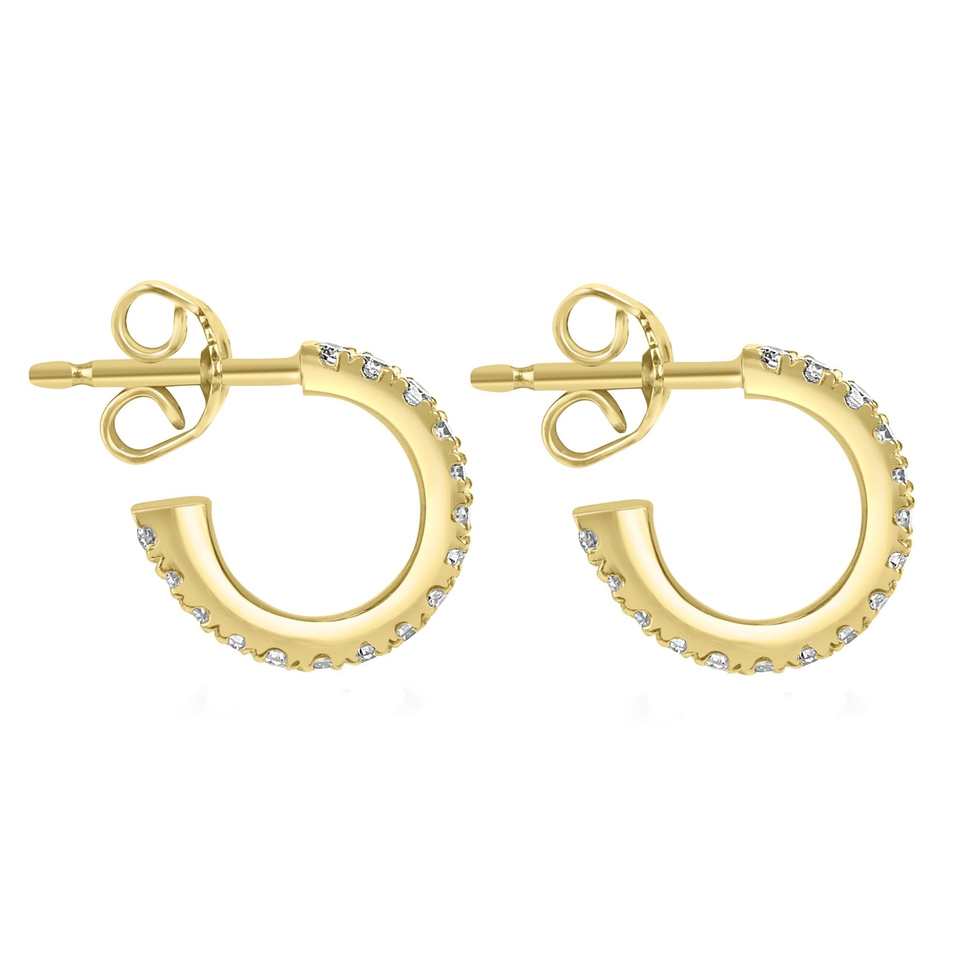18ct Yellow Gold 0.45ct Round Brilliant Lab Grown Diamond Huggie Hoop Earrings