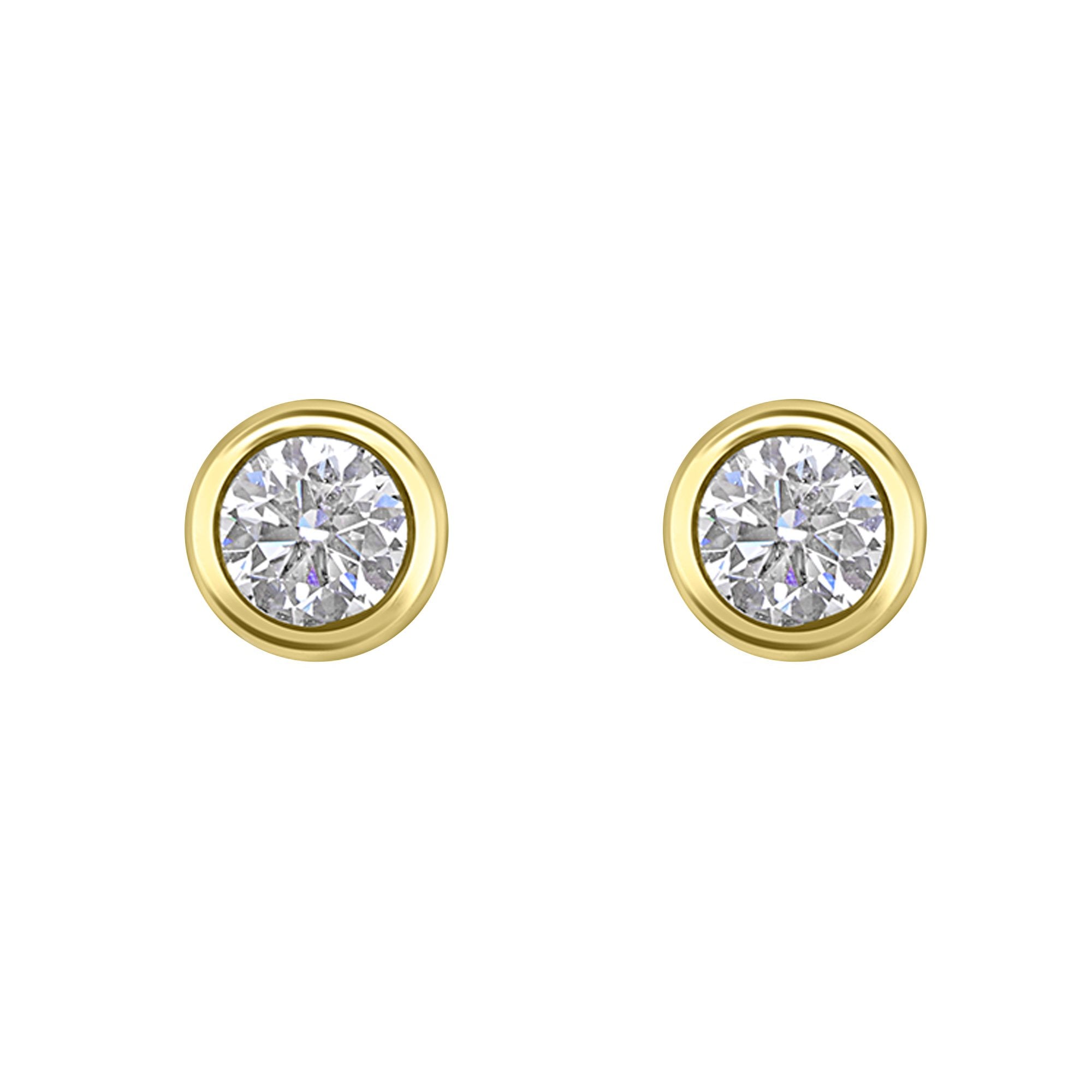 18ct Yellow Gold 0.77ct Round Lab Grown Diamond Donut Stud Earrings
