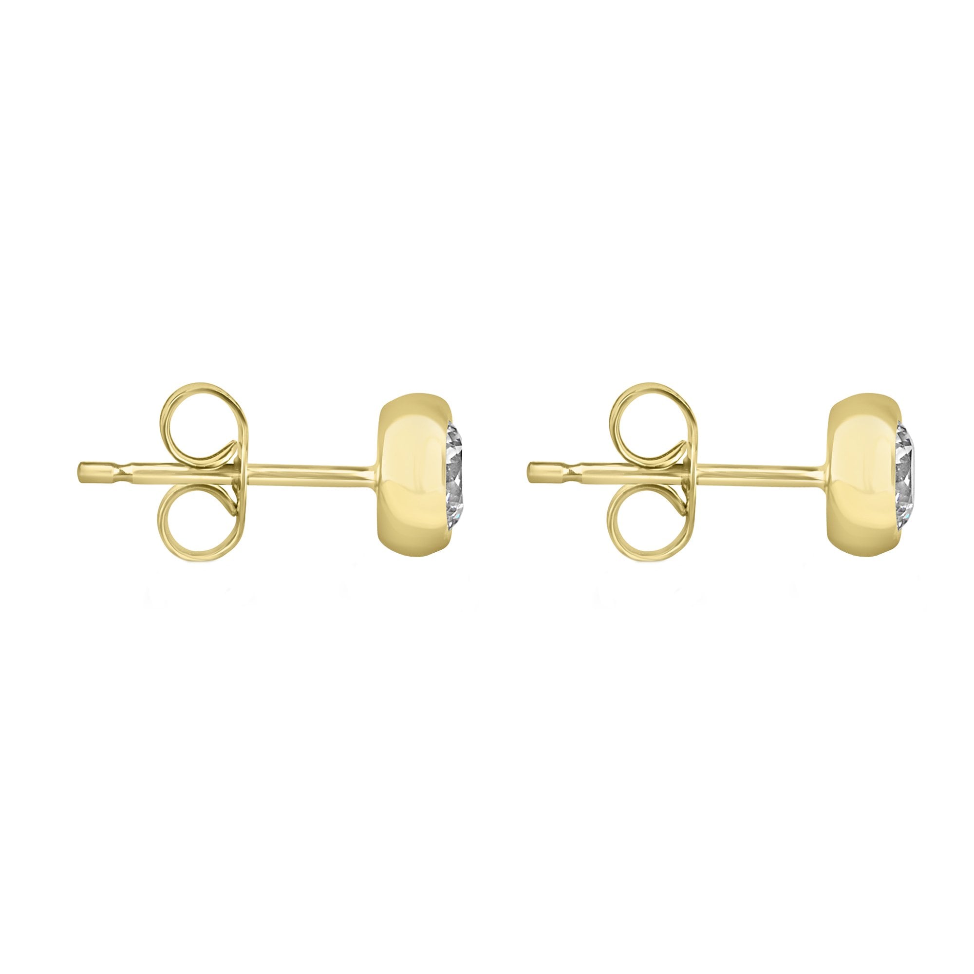 18ct Yellow Gold 0.77ct Round Lab Grown Diamond Donut Stud Earrings