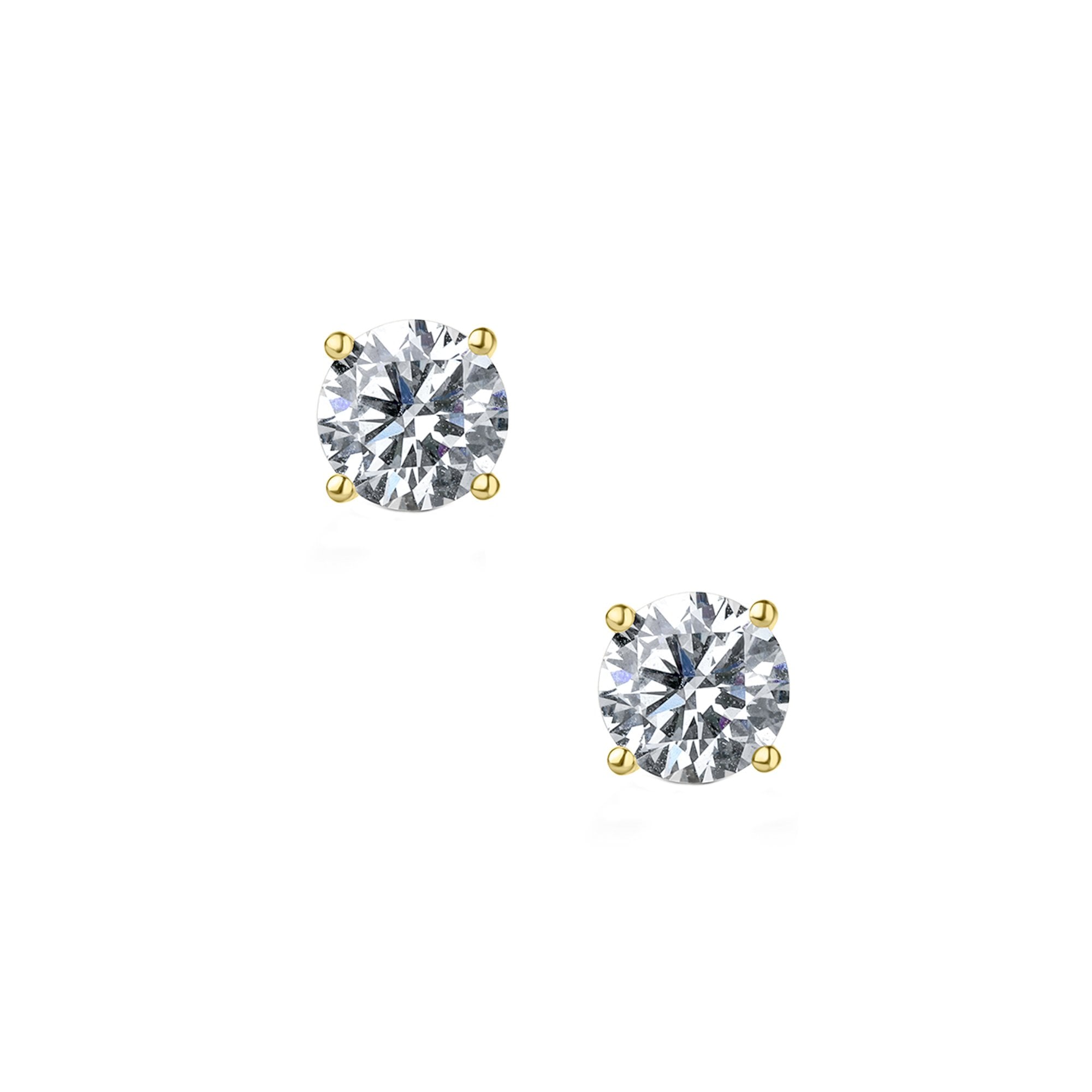 18ct Yellow Gold 2.00ct Round Lab Grown Diamond Stud Earrings