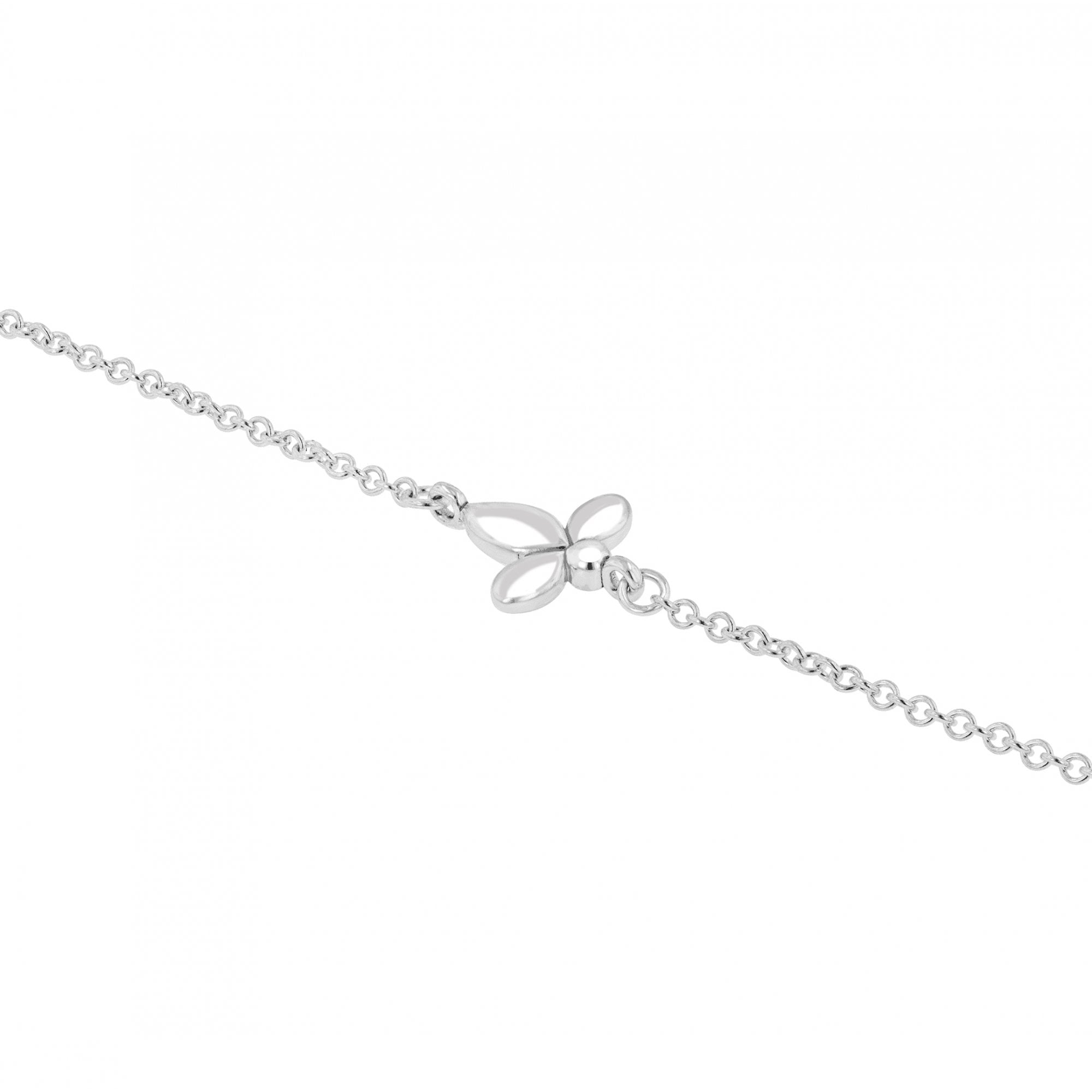 Silver Single Open Fleur De Lys on Trace Chain Bracelet
