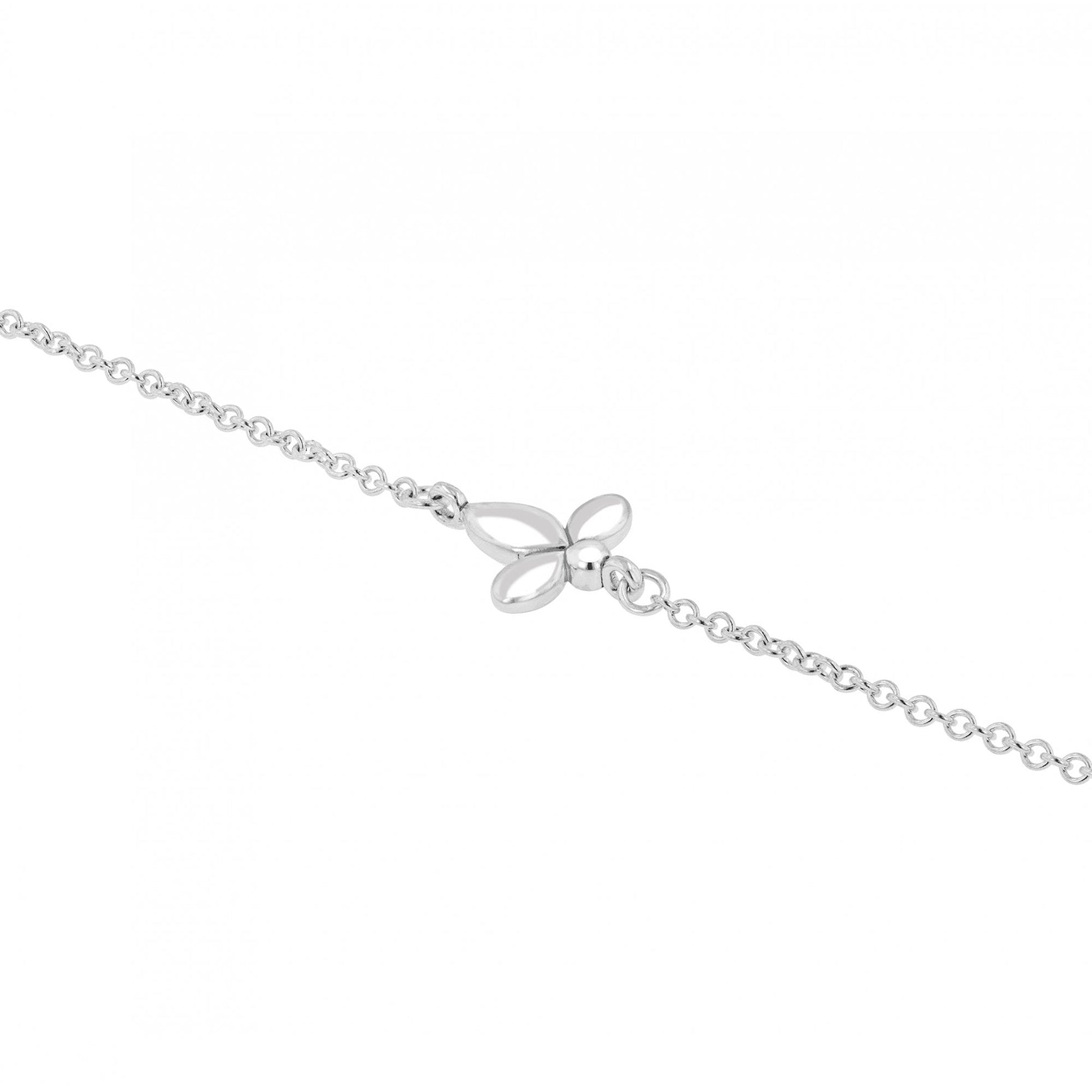 Silver Single Open Fleur De Lys on Trace Chain Bracelet