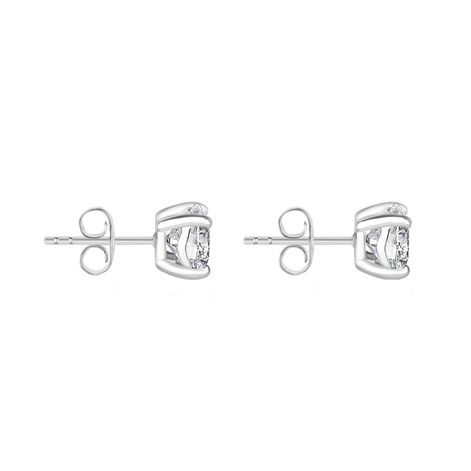 Platinum 3.00ct Round Lab Grown Diamond 'Elizabeth' Stud Earrings