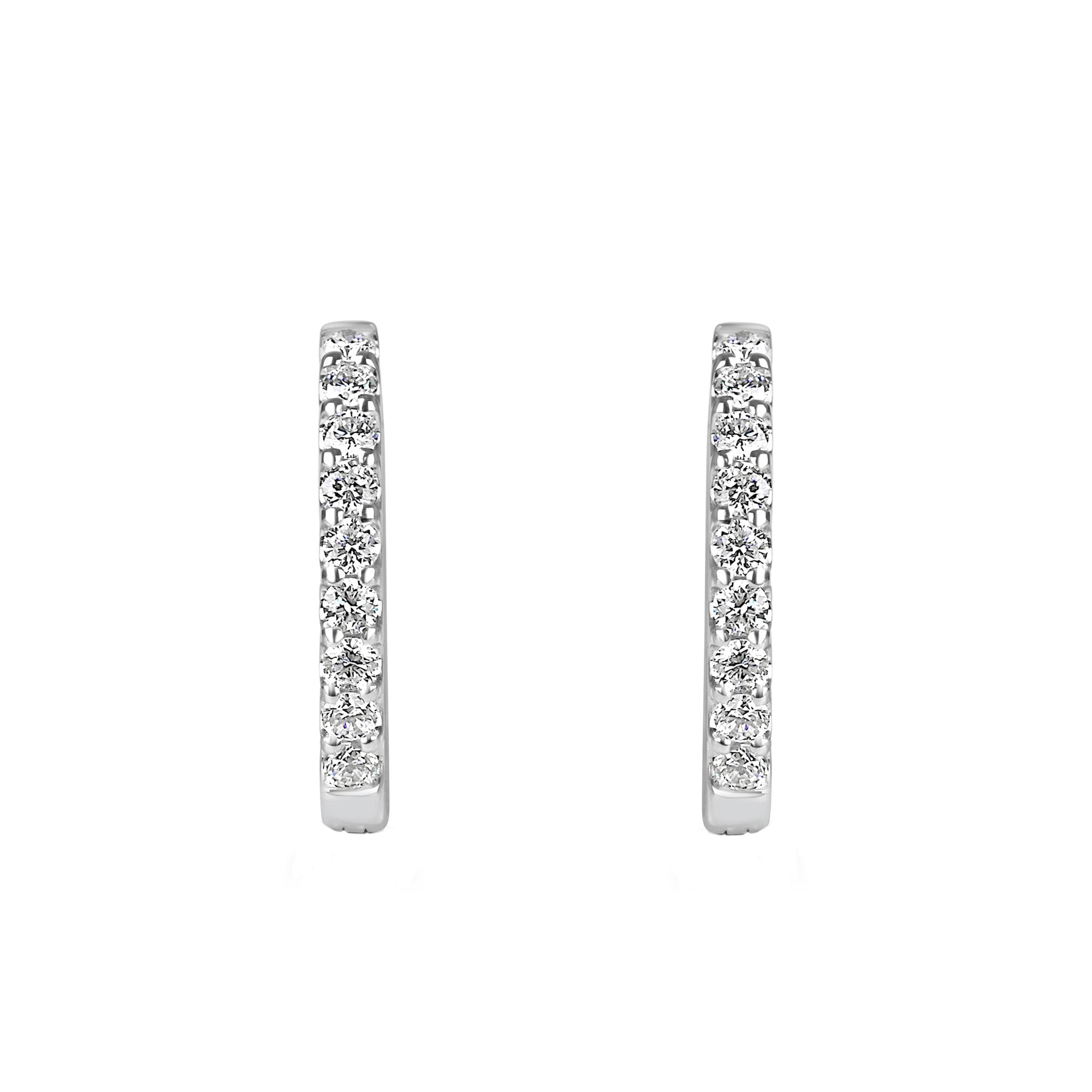 18ct White Gold 0.20ct Diamond Huggie Hoop Earrings