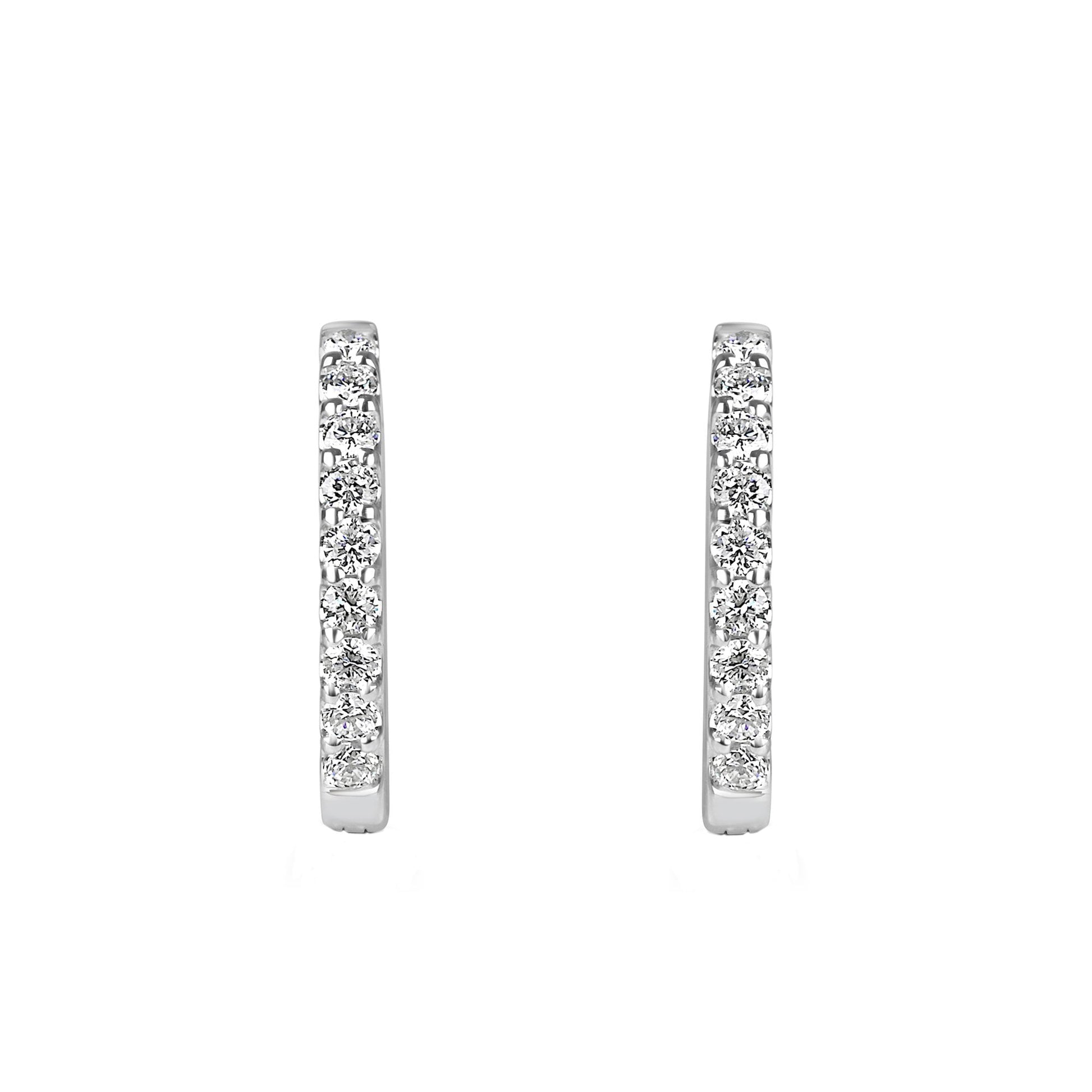 18ct White Gold 0.20ct Diamond Huggie Hoop Earrings