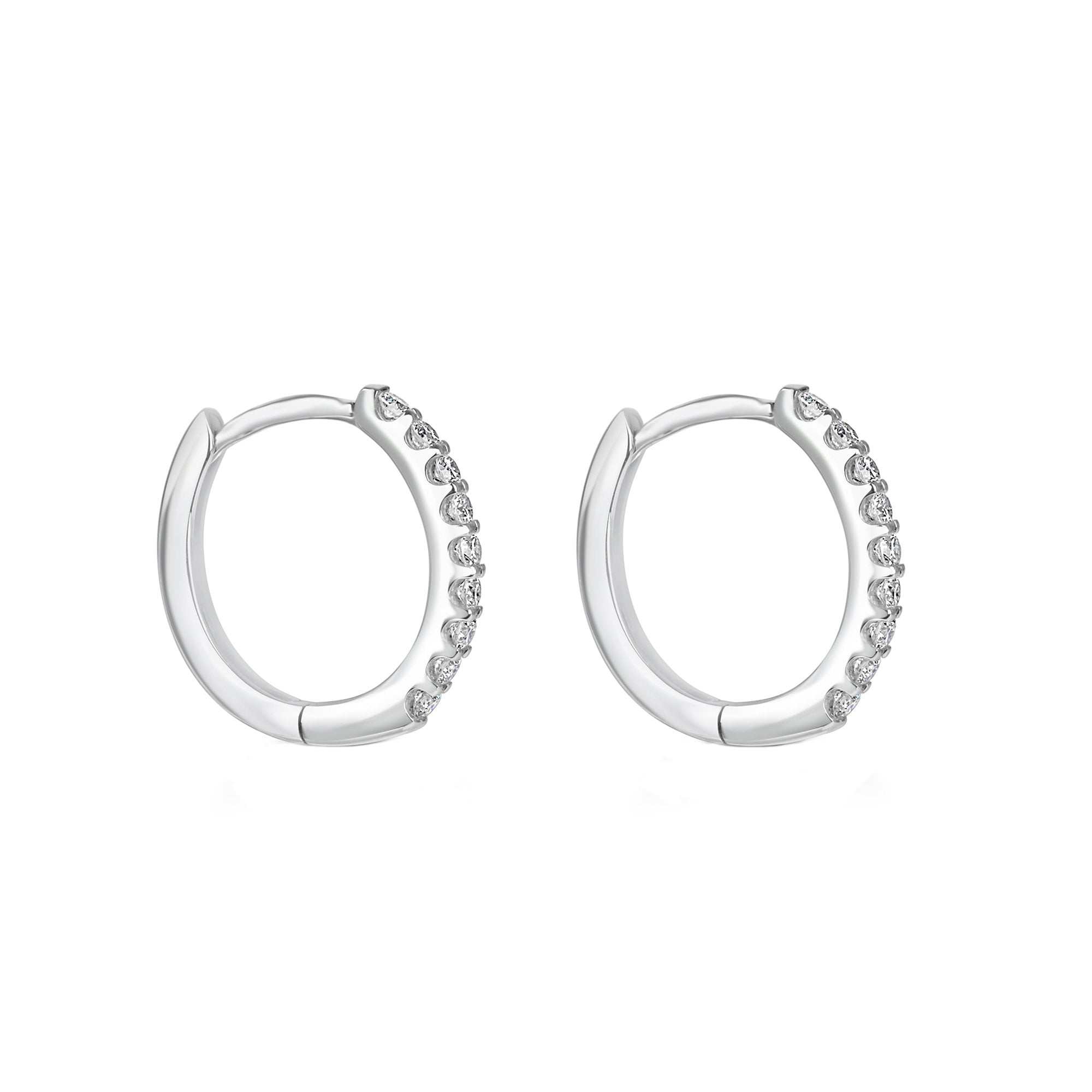 18ct White Gold 0.20ct Diamond Huggie Hoop Earrings