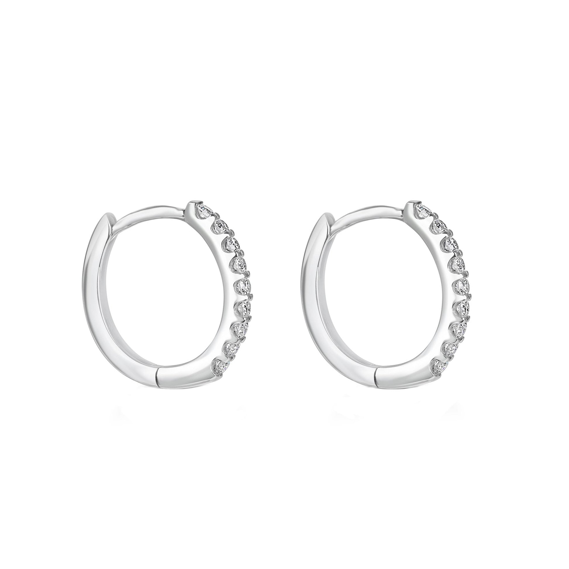 18ct White Gold 0.20ct Diamond Huggie Hoop Earrings