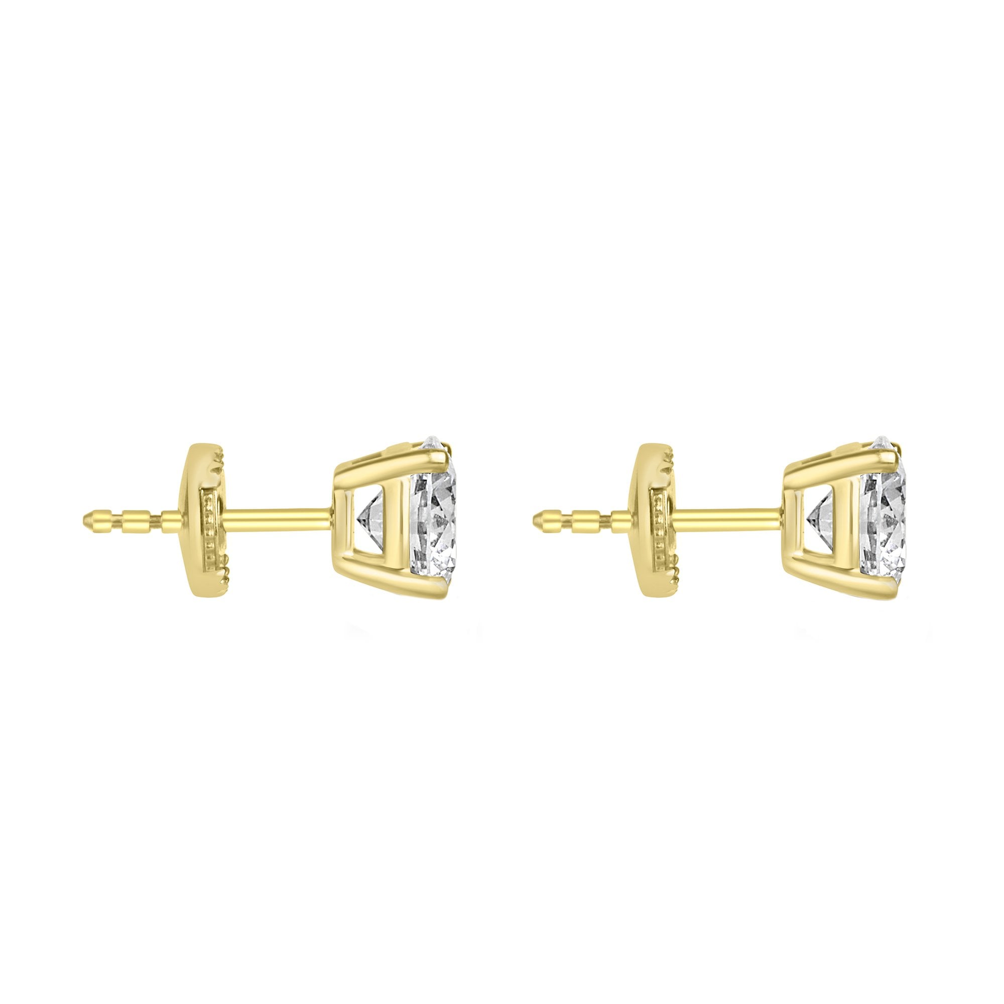 18ct Yellow Gold 2.00ct Round Lab Grown Diamond Stud Earrings