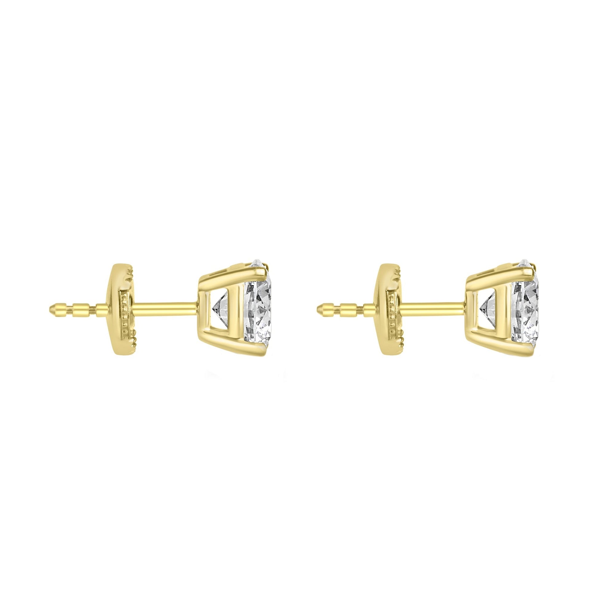 18ct Yellow Gold 2.00ct Round Lab Grown Diamond Stud Earrings