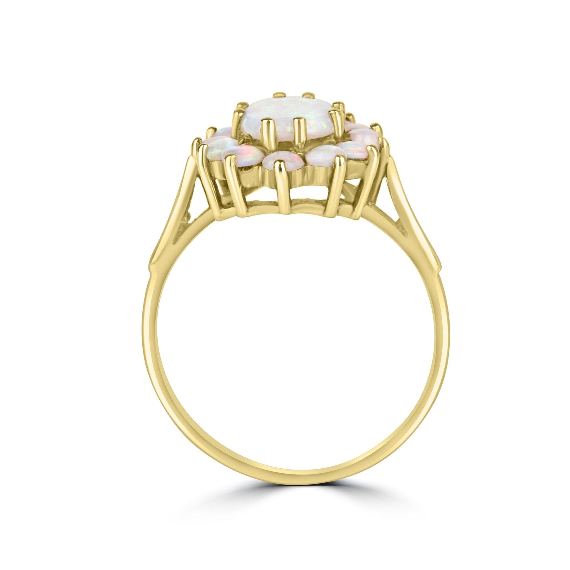 9ct Yellow Gold Opal Cluster Ring