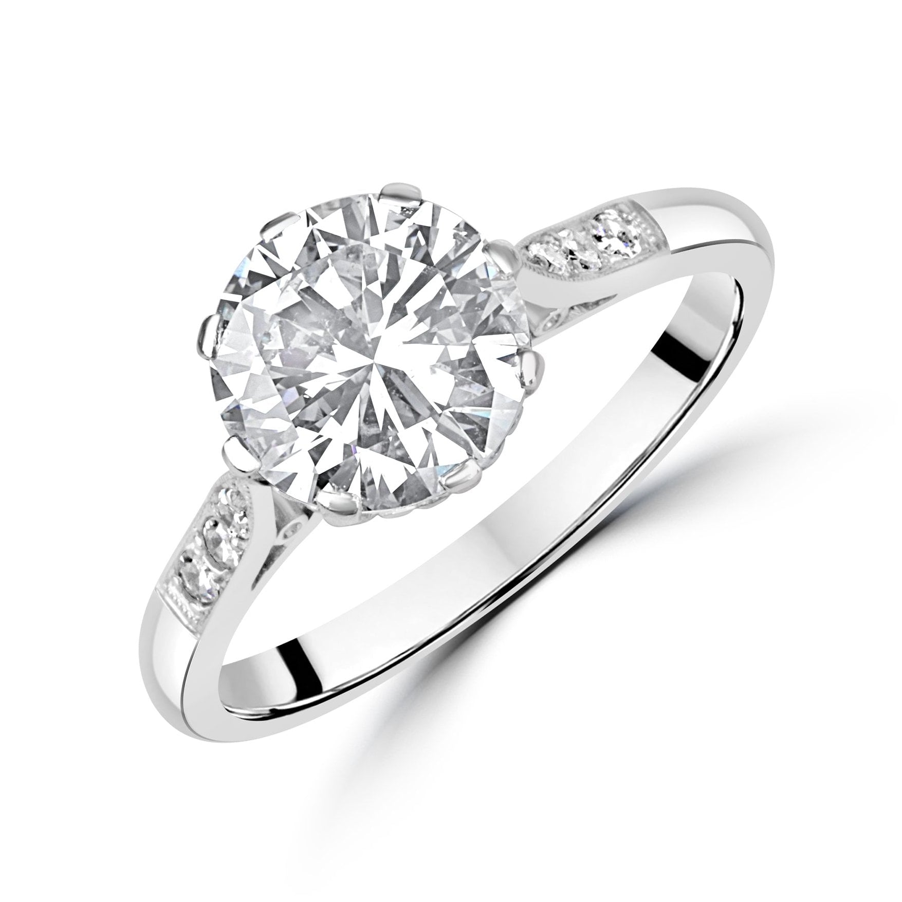 Ladies Platinum RBC Diamond Engagement Ring 2.10ct Total