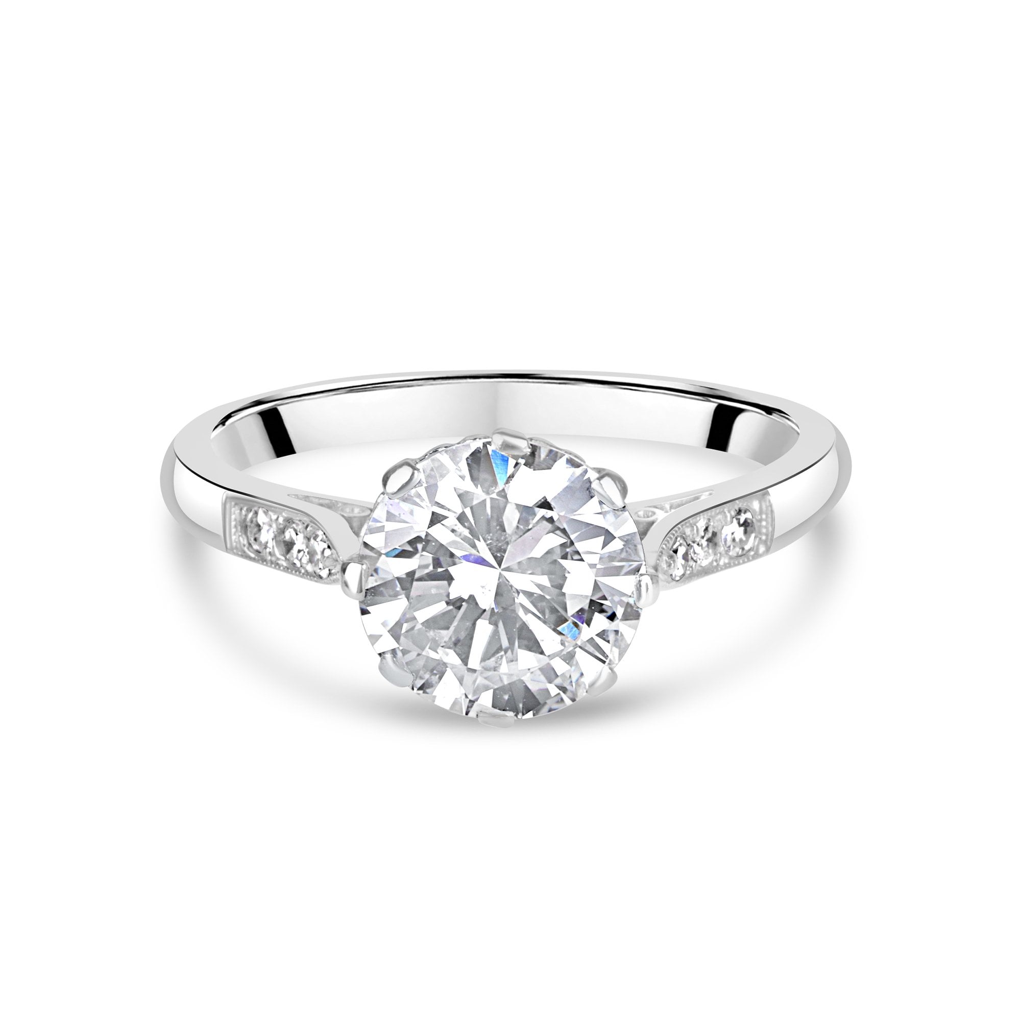 Ladies Platinum RBC Diamond Engagement Ring 2.10ct Total