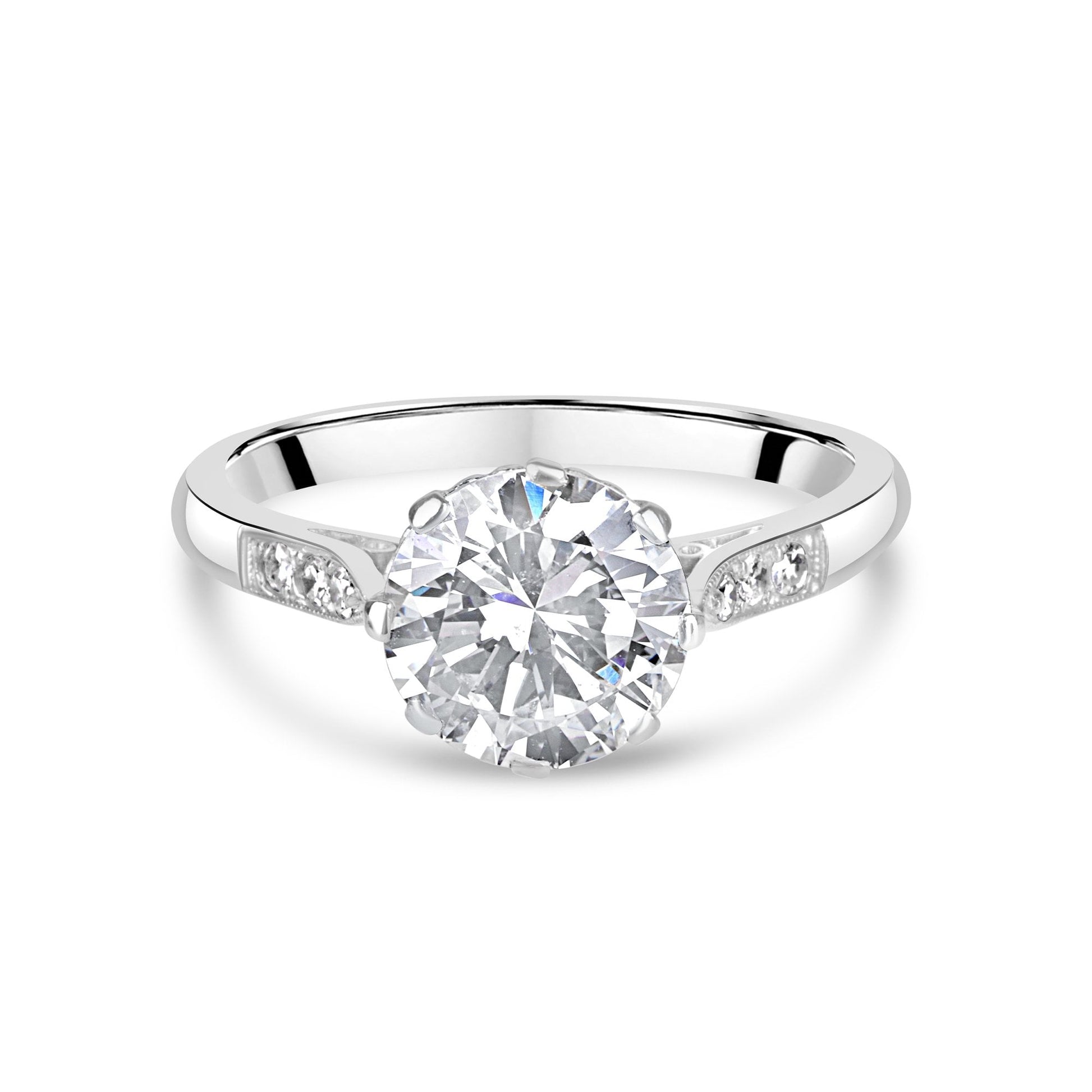Ladies Platinum RBC Diamond Engagement Ring 2.10ct Total