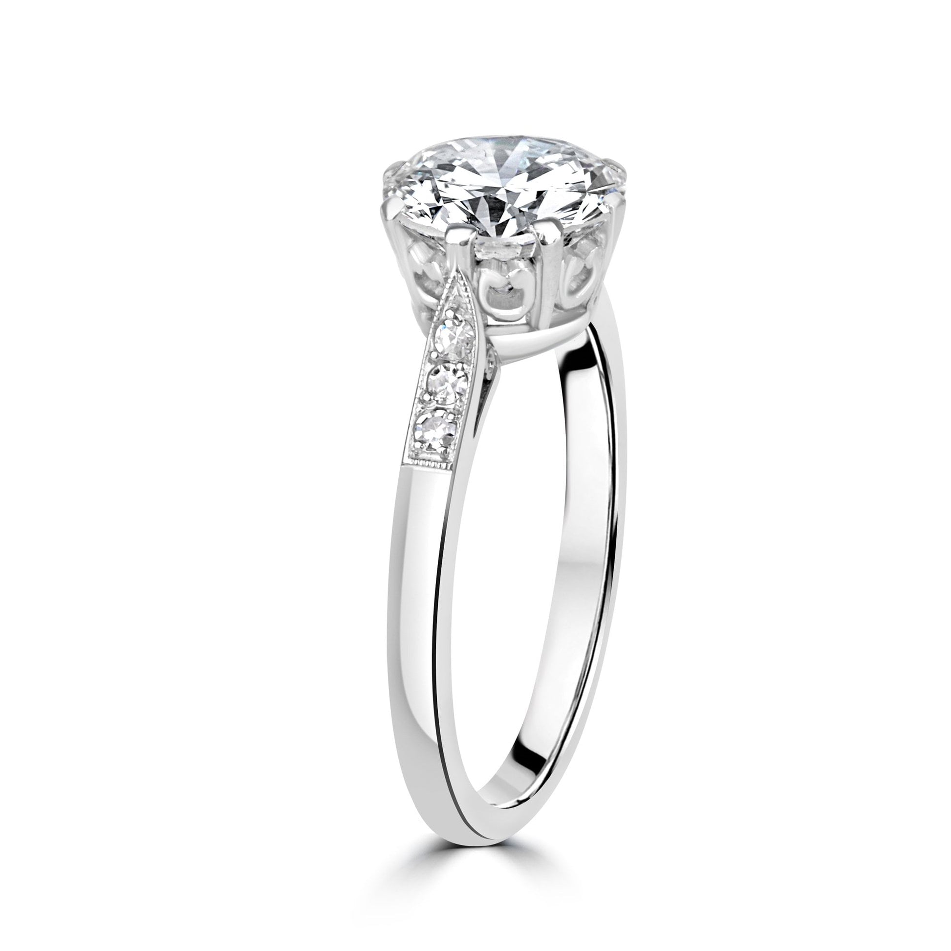 Ladies Platinum RBC Diamond Engagement Ring 2.10ct Total