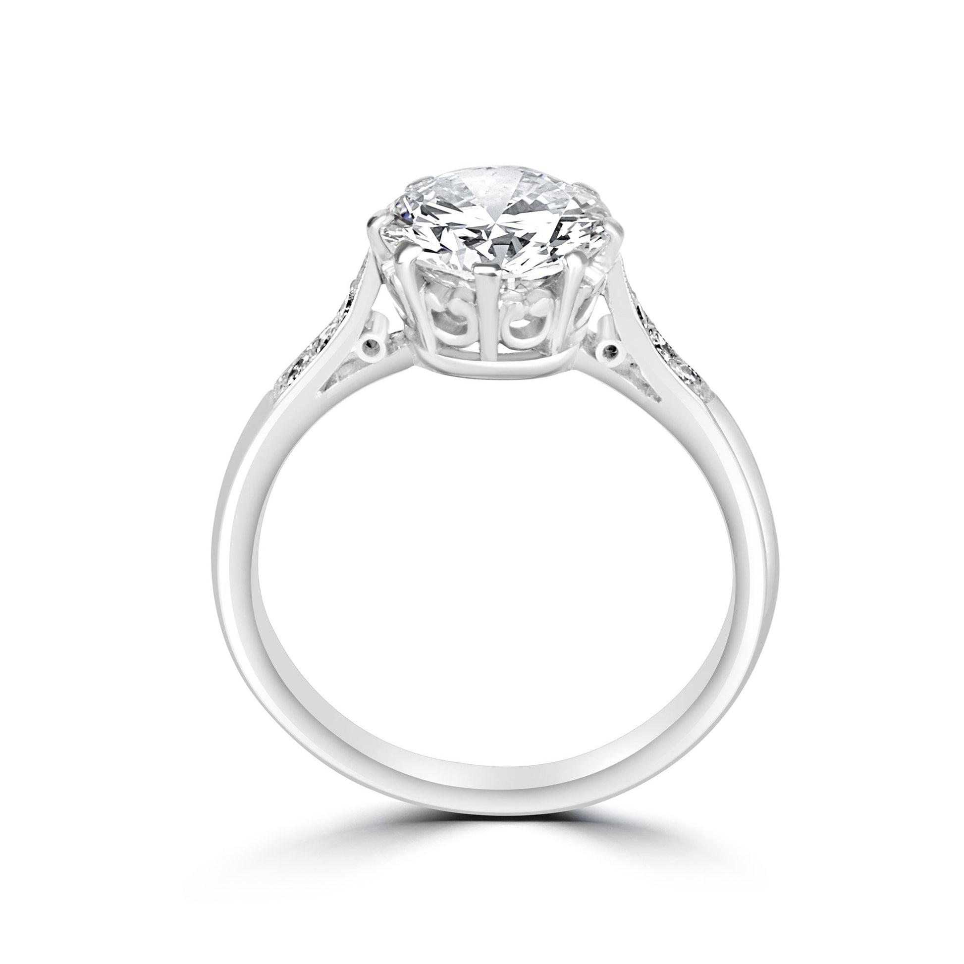 Ladies Platinum RBC Diamond Engagement Ring 2.10ct Total