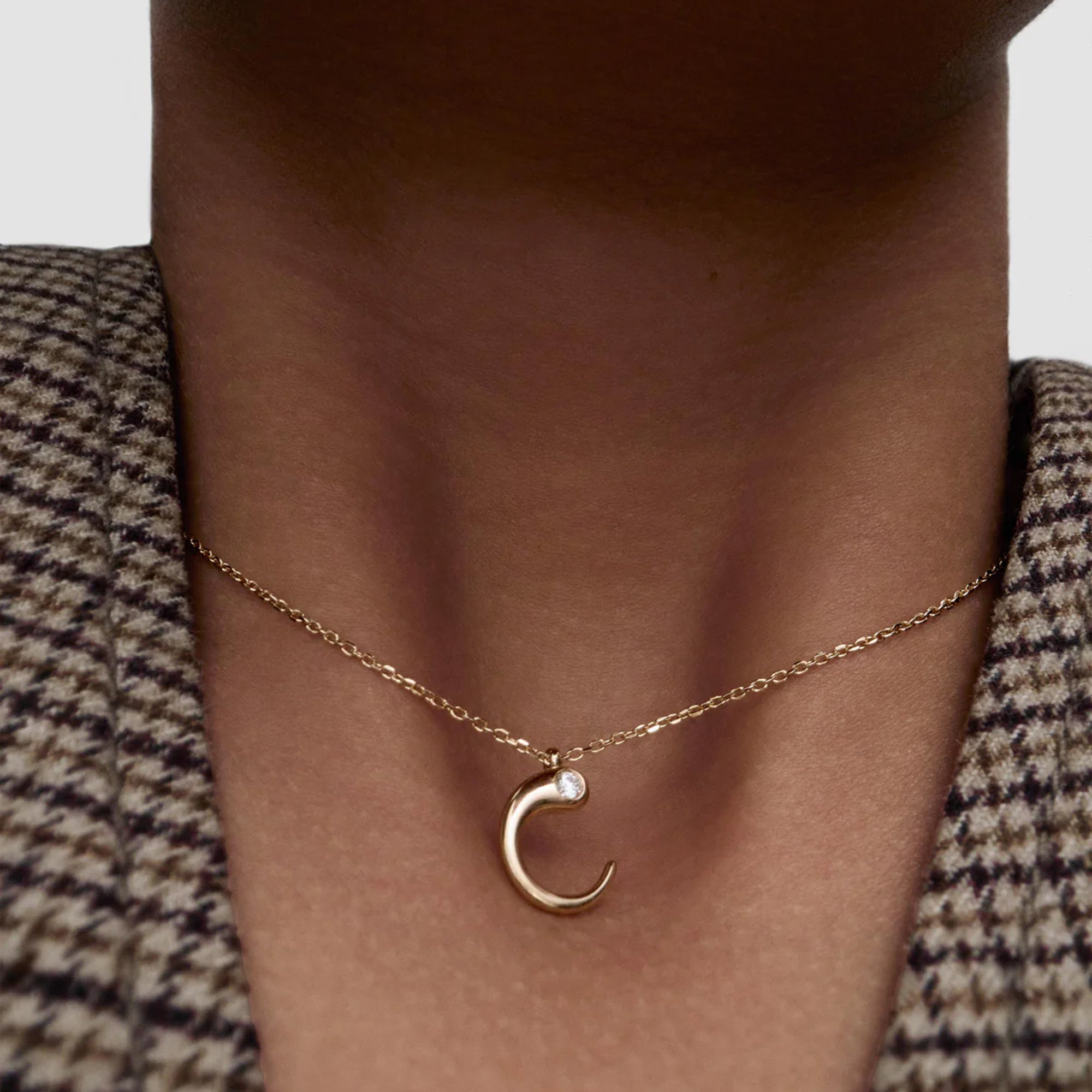 PDPAOLA 18ct Gold Plated Sterling Silver Initial C Necklace