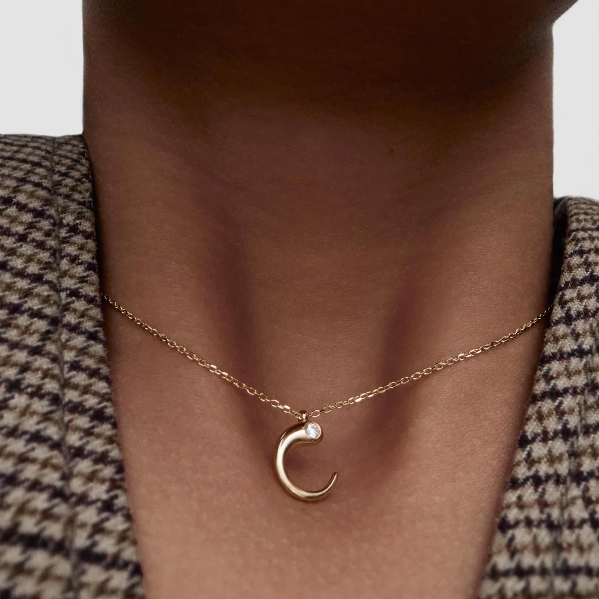 PDPAOLA 18ct Gold Plated Sterling Silver Initial C Necklace