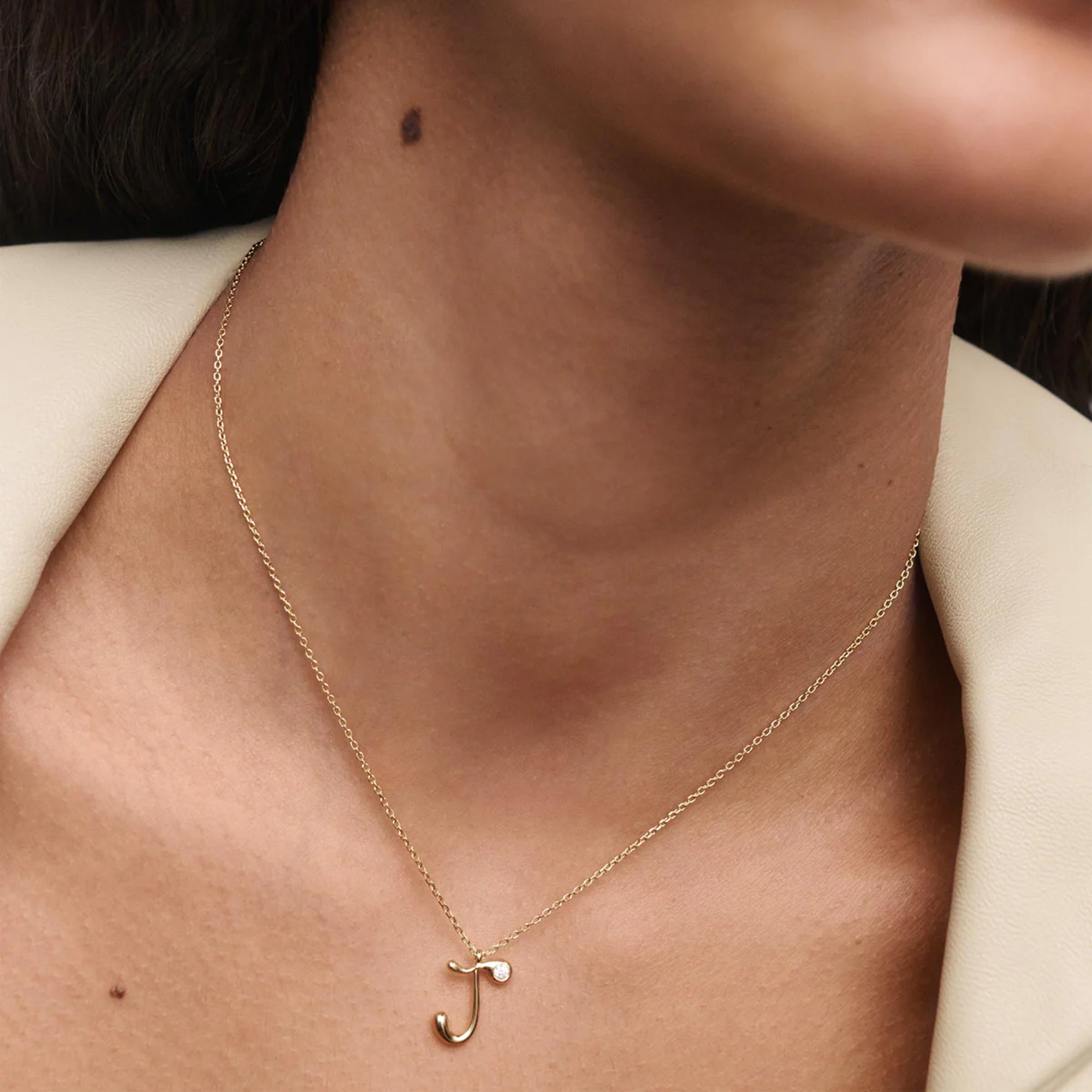 PDPAOLA 18ct Gold Plated Sterling Silver Initial J Necklace