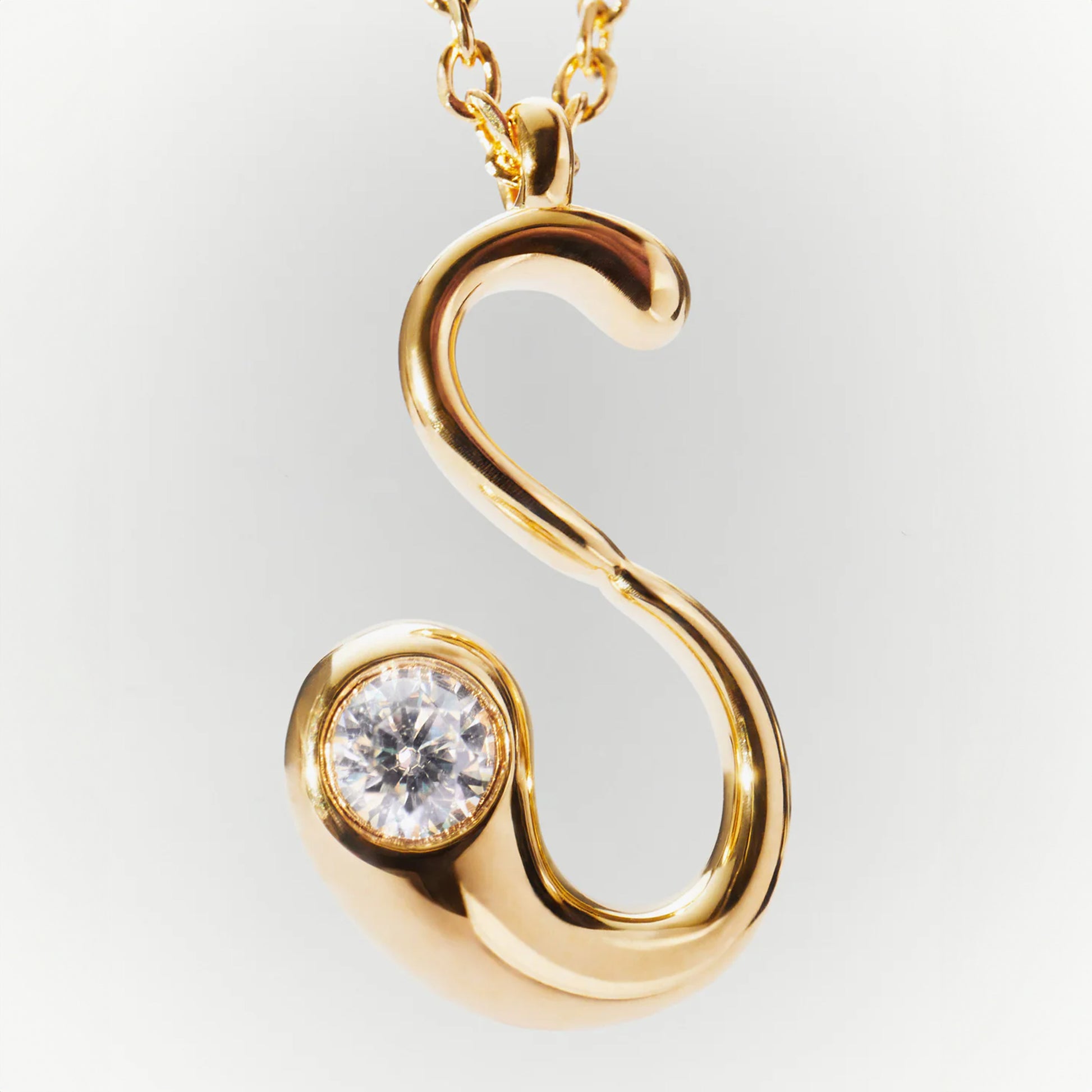 PDPAOLA 18ct Gold Plated Sterling Silver Initial S Necklace