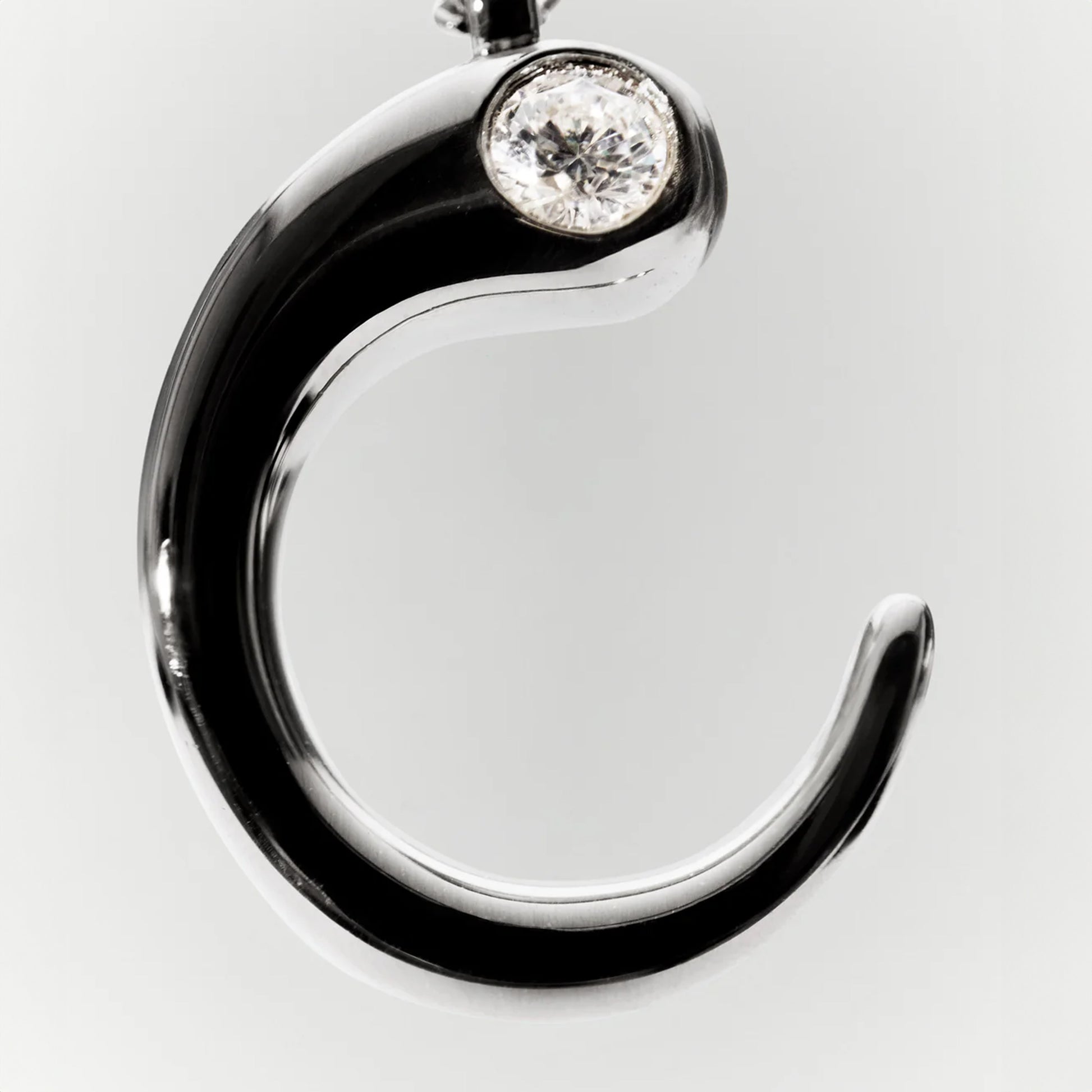 PDPAOLA sterling silver initial C necklace with round cz