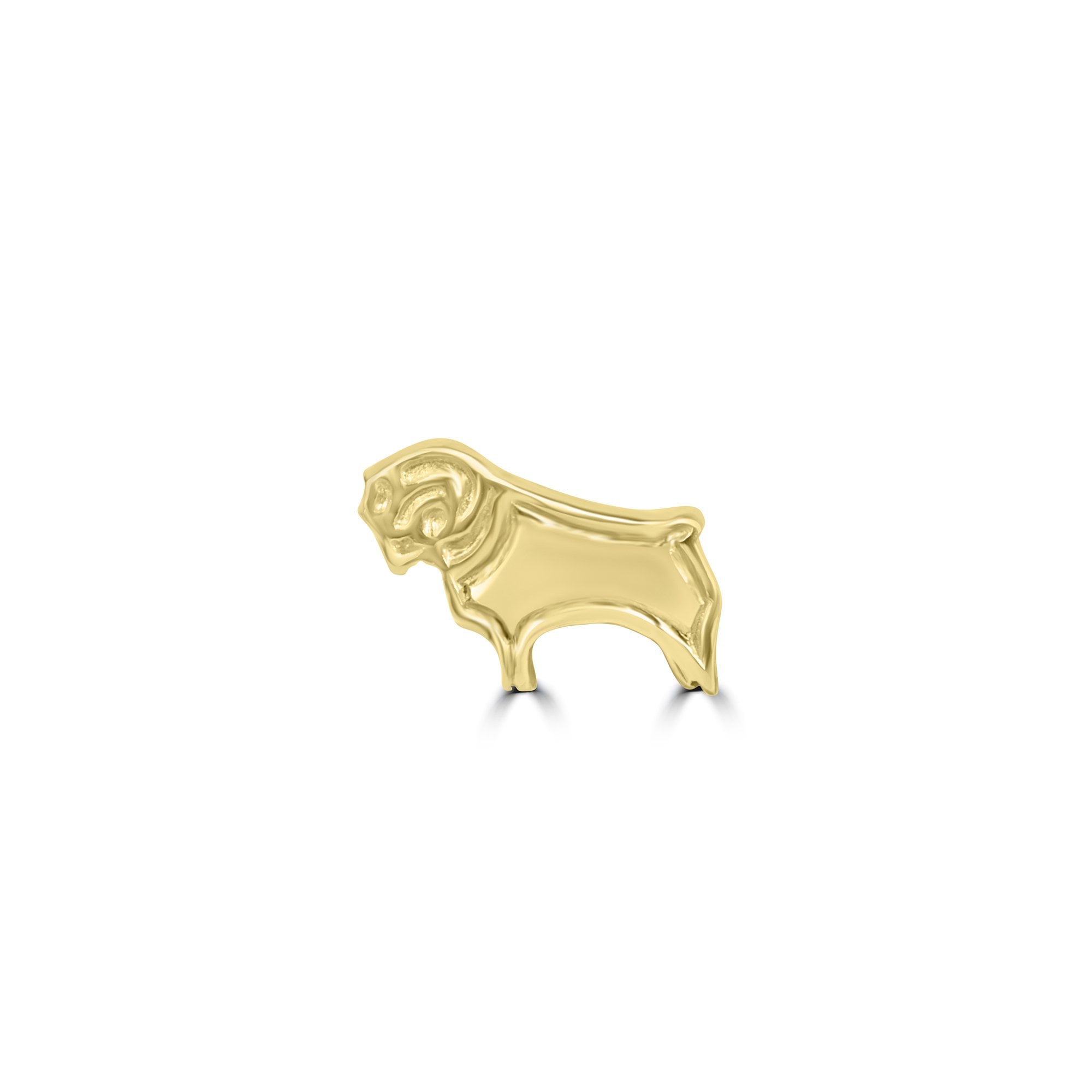 Single Derby Ram Stud in 9ct Yellow Gold