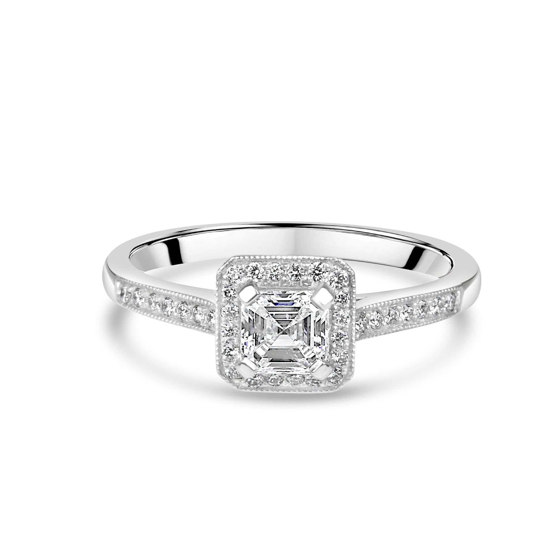 0.50ct Square Emerald Cut (Asscher) Diamond Cluster Ring