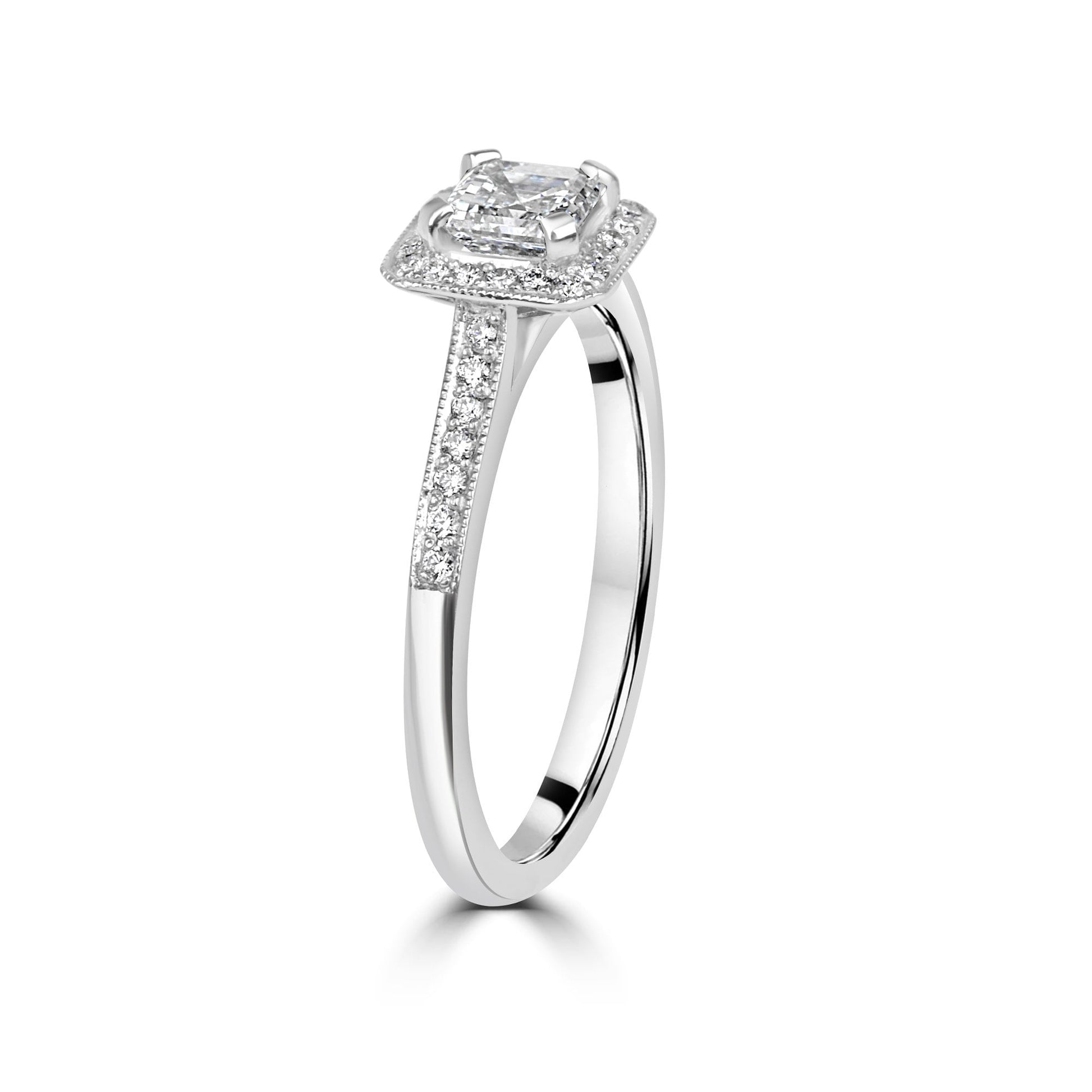 0.50ct Square Emerald Cut (Asscher) Diamond Cluster Ring