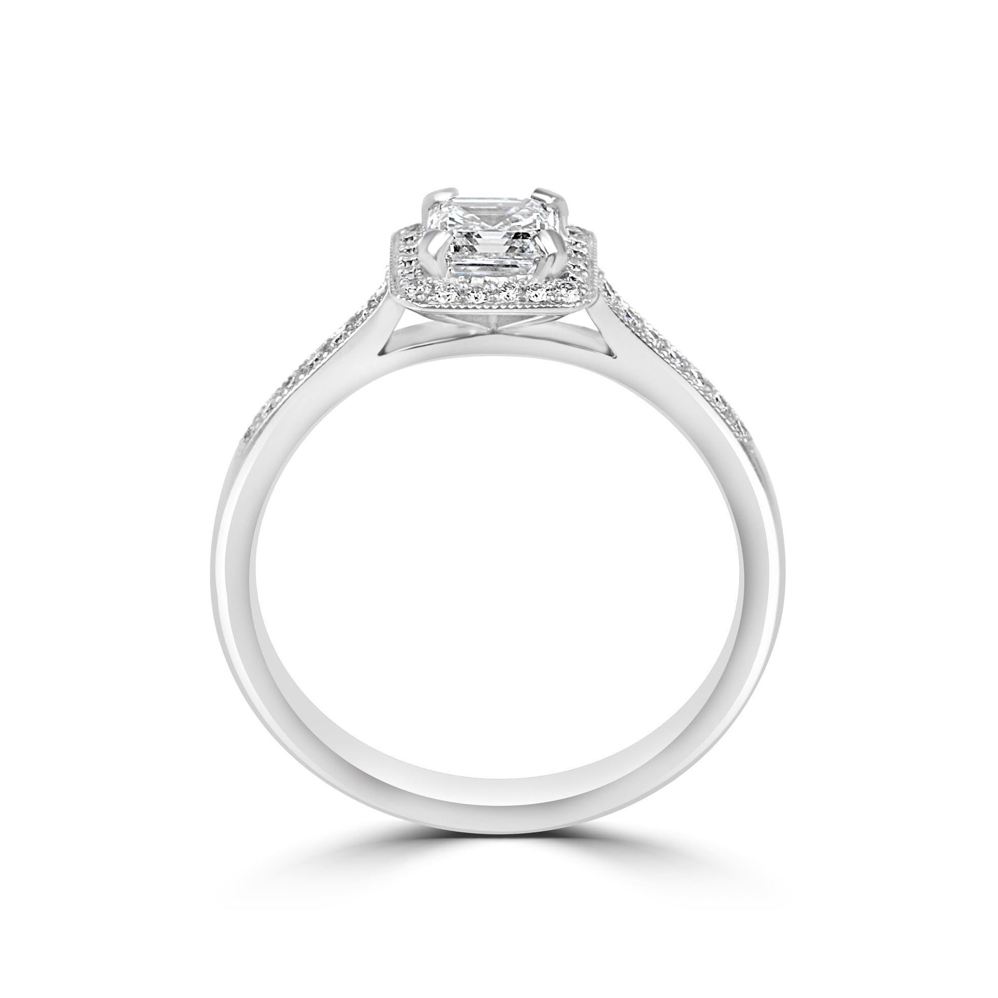 0.50ct Square Emerald Cut (Asscher) Diamond Cluster Ring