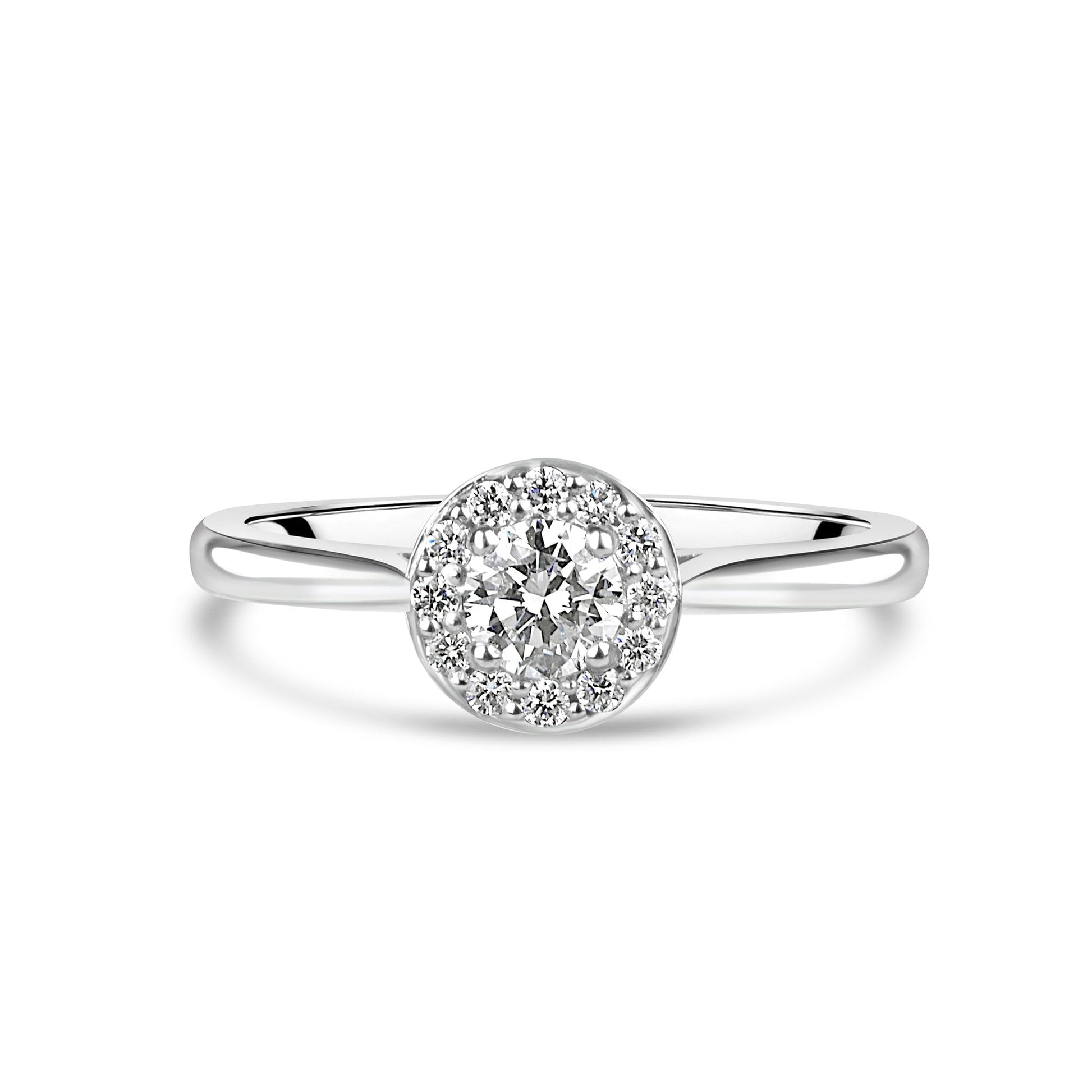 Diamond Halo Engagement Ring With a GIA 0.30ct Carat Centre in Platinum