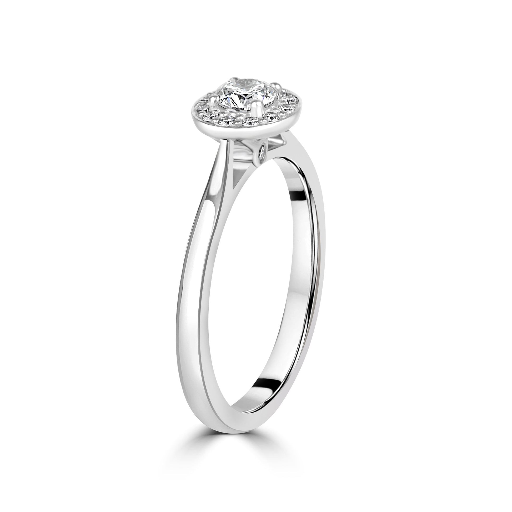 Diamond Halo Engagement Ring With a GIA 0.30ct Carat Centre in Platinum