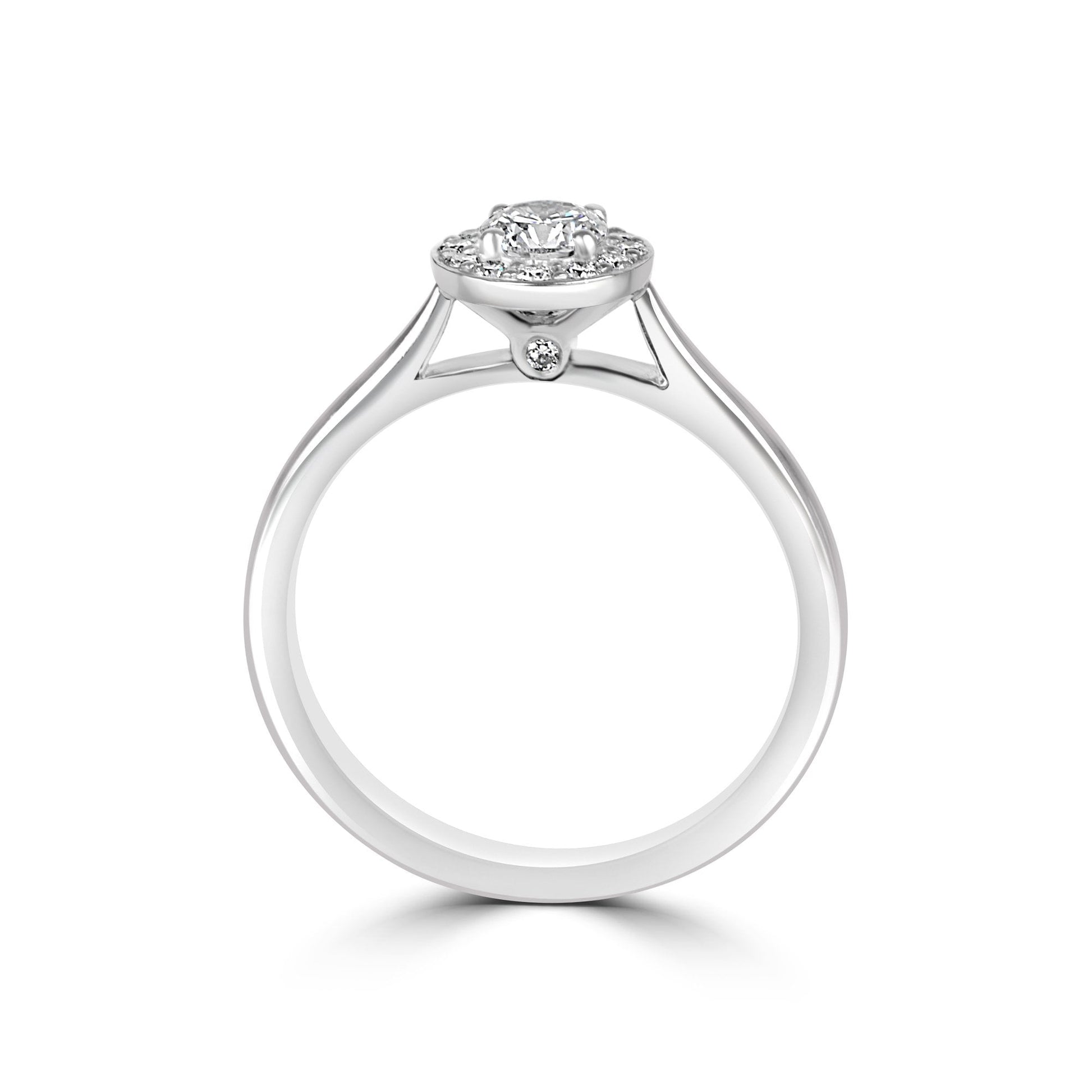 Diamond Halo Engagement Ring With a GIA 0.30ct Carat Centre in Platinum