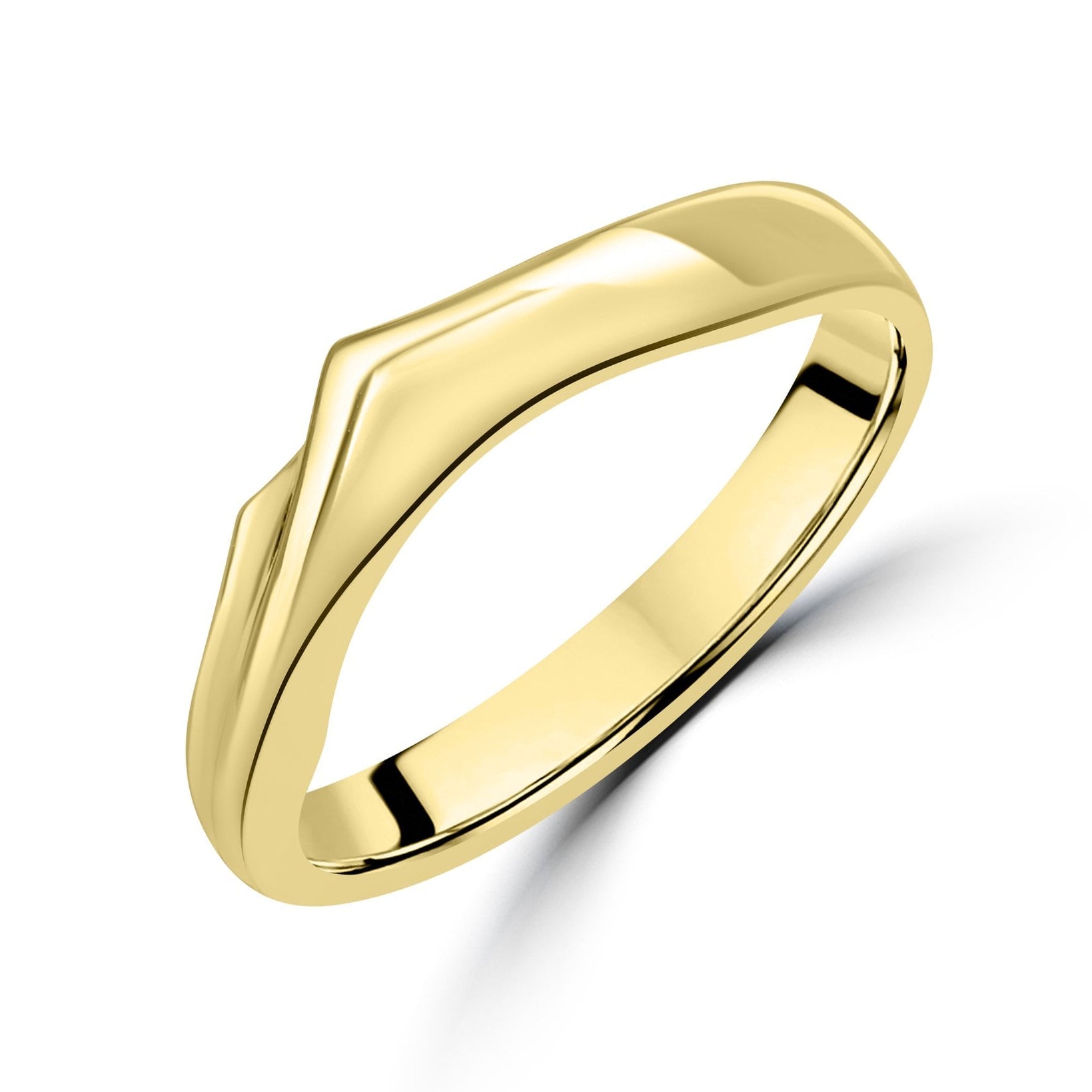 Avanti Heavy Wishbone Shaped Ring with Twist Feature in 9ct Yellow Gold