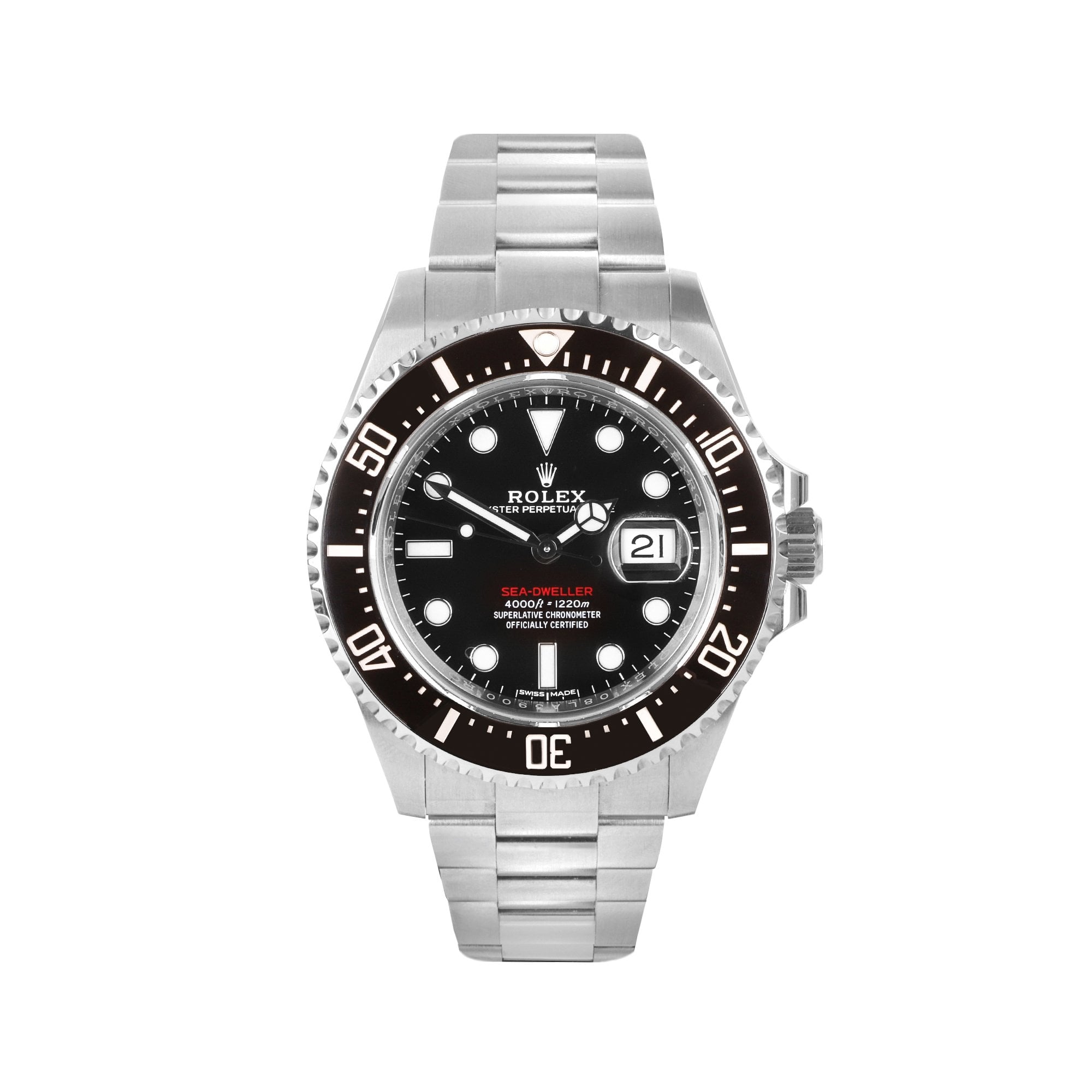 Rolex Sea Dweller Pre-owned Watch With Black Dial and Bezel