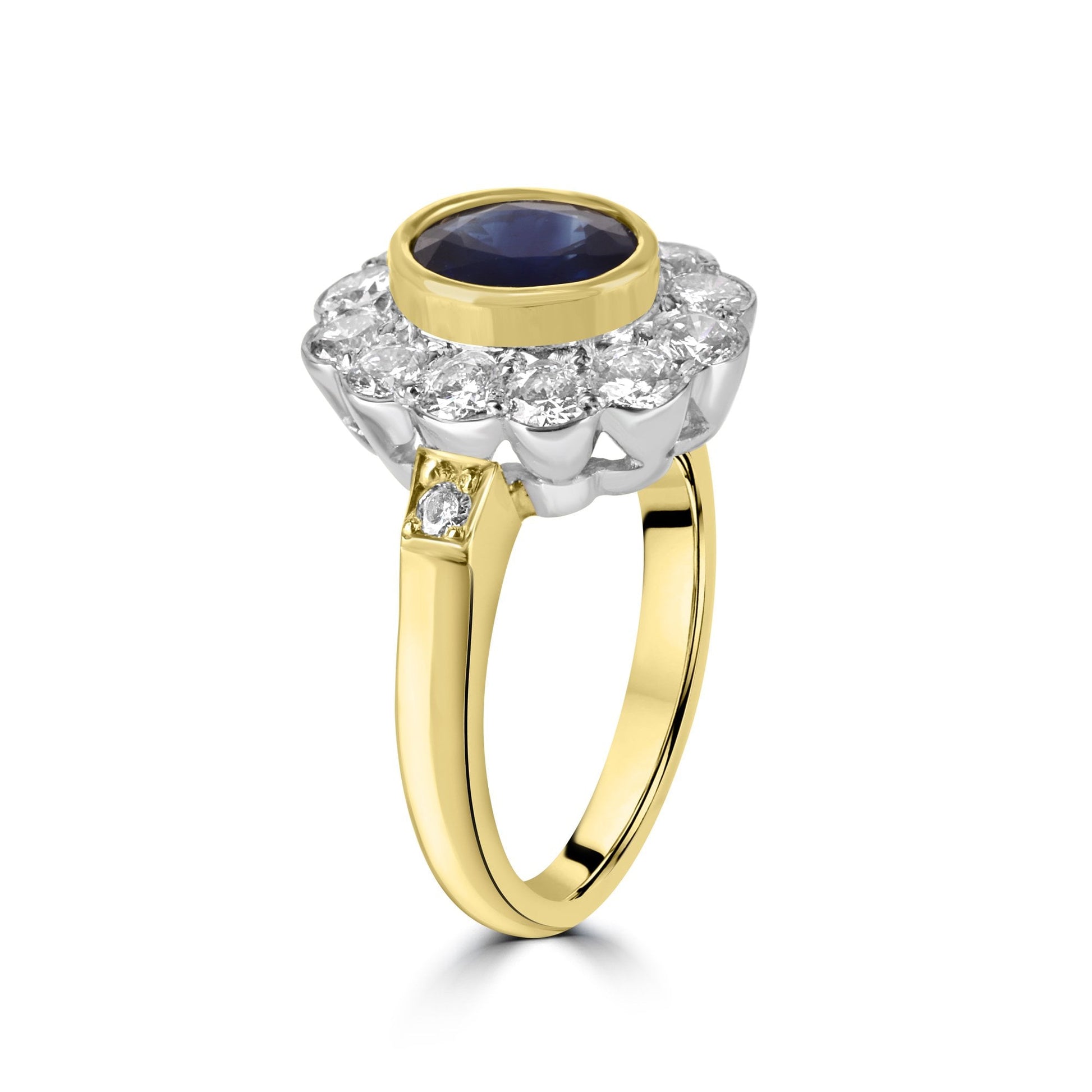 18ct Yellow Gold Sapphire and Diamond Pre-Owned Ring