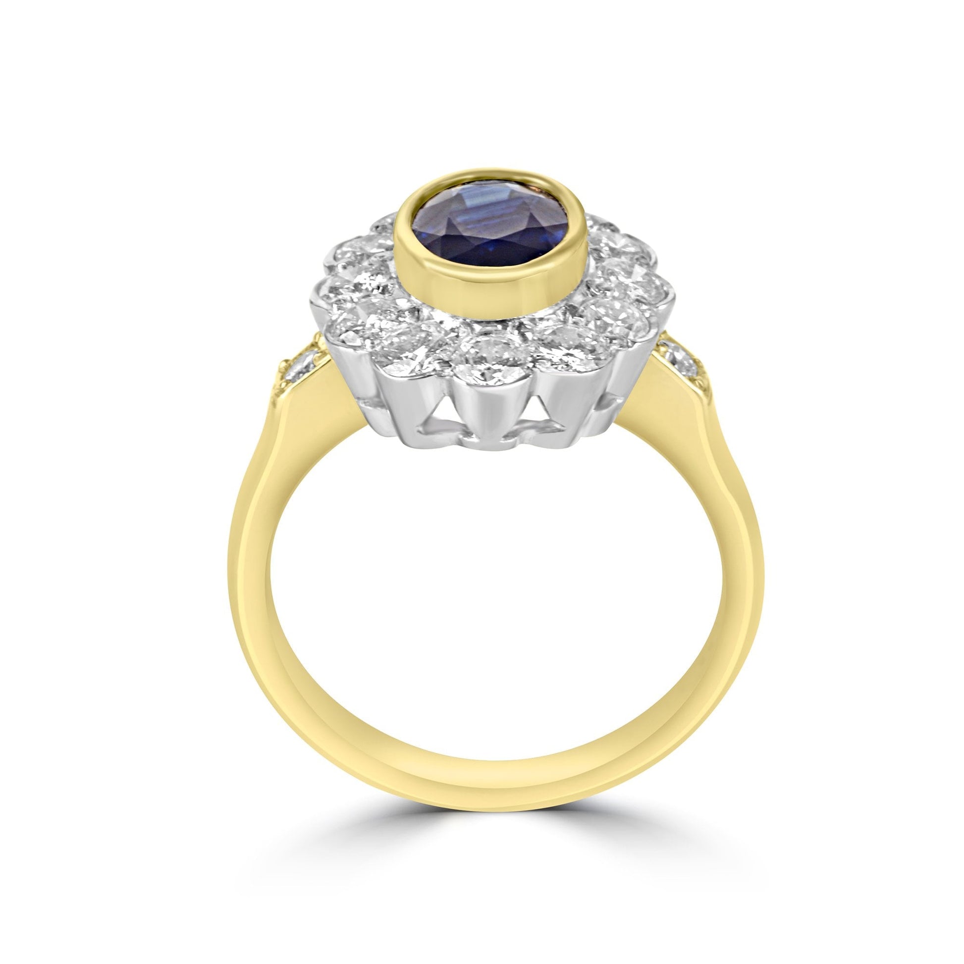 18ct Yellow Gold Sapphire and Diamond Pre-Owned Ring