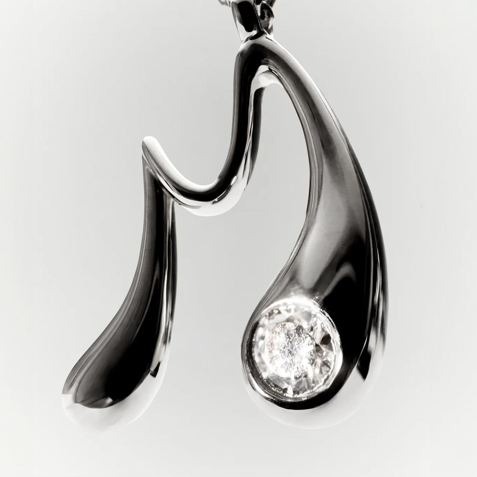 PDPAOLA sterling silver initial M necklace with round cz