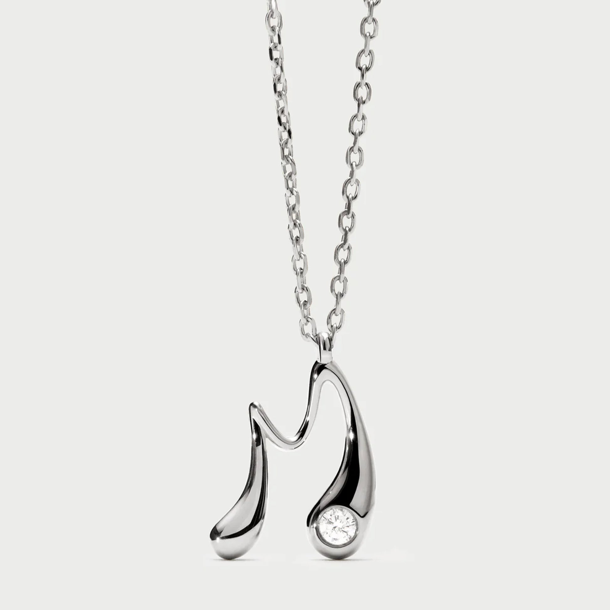 PDPAOLA sterling silver initial M necklace