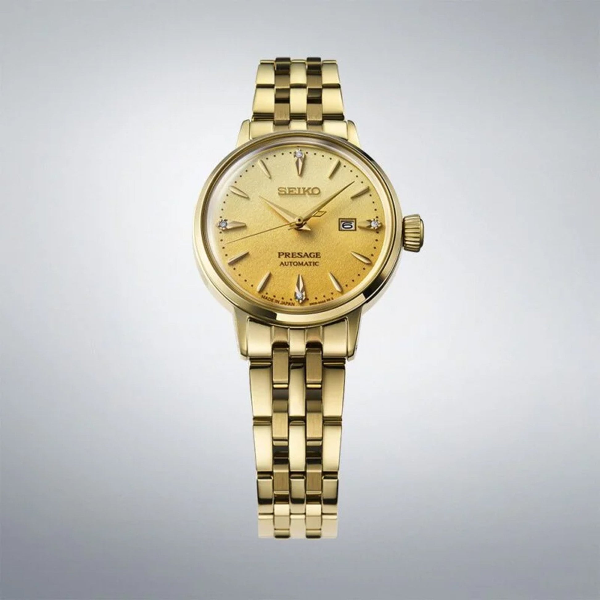 Women's Seiko Presage Cocktail Time 'Eggnog' Diamond Set Automatic Watch