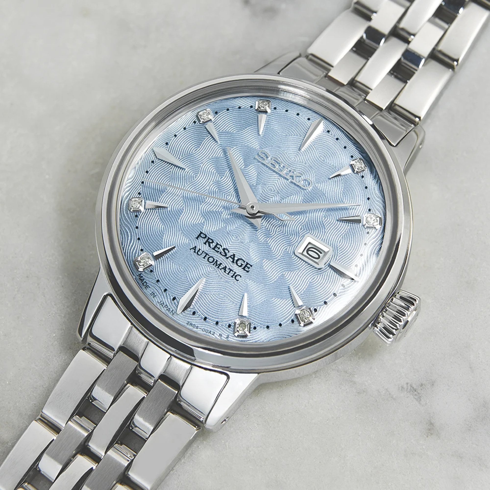 Women's Seiko Presage Cocktail Time 'Skydiving' Diamond Twist Automatic Watch